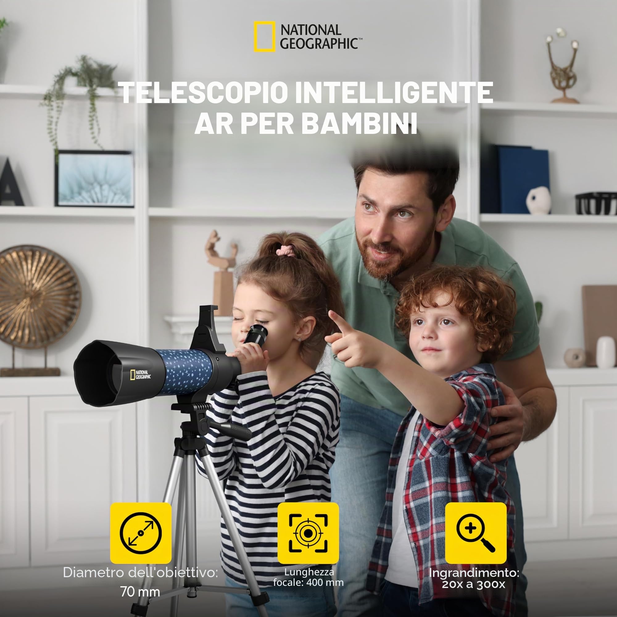National Geographic Telescopi smartes AR telescopio per bambini
