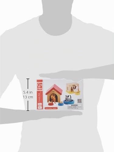 Hape Animali Domestici per la casa delle bambole set cane gatto coniglio in legno