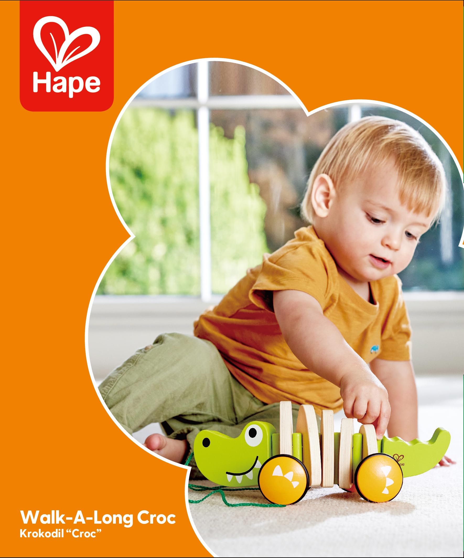 Hape Giocattoli per le abilità motorie E0348 Coccodrillo Multi Curve in legno