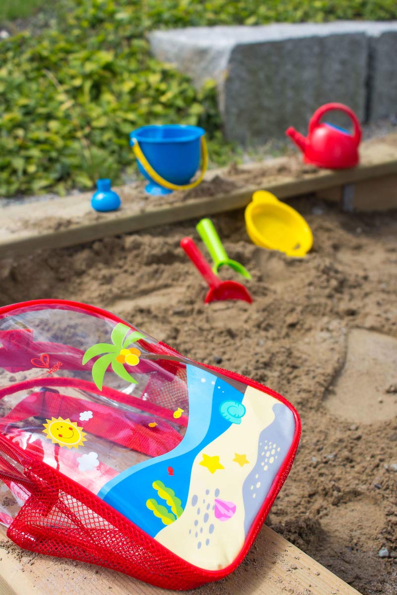 Hape Giochi da spiaggia Kit Zaino da Spiaggia 24M+ set giochi sabbia senza BPA