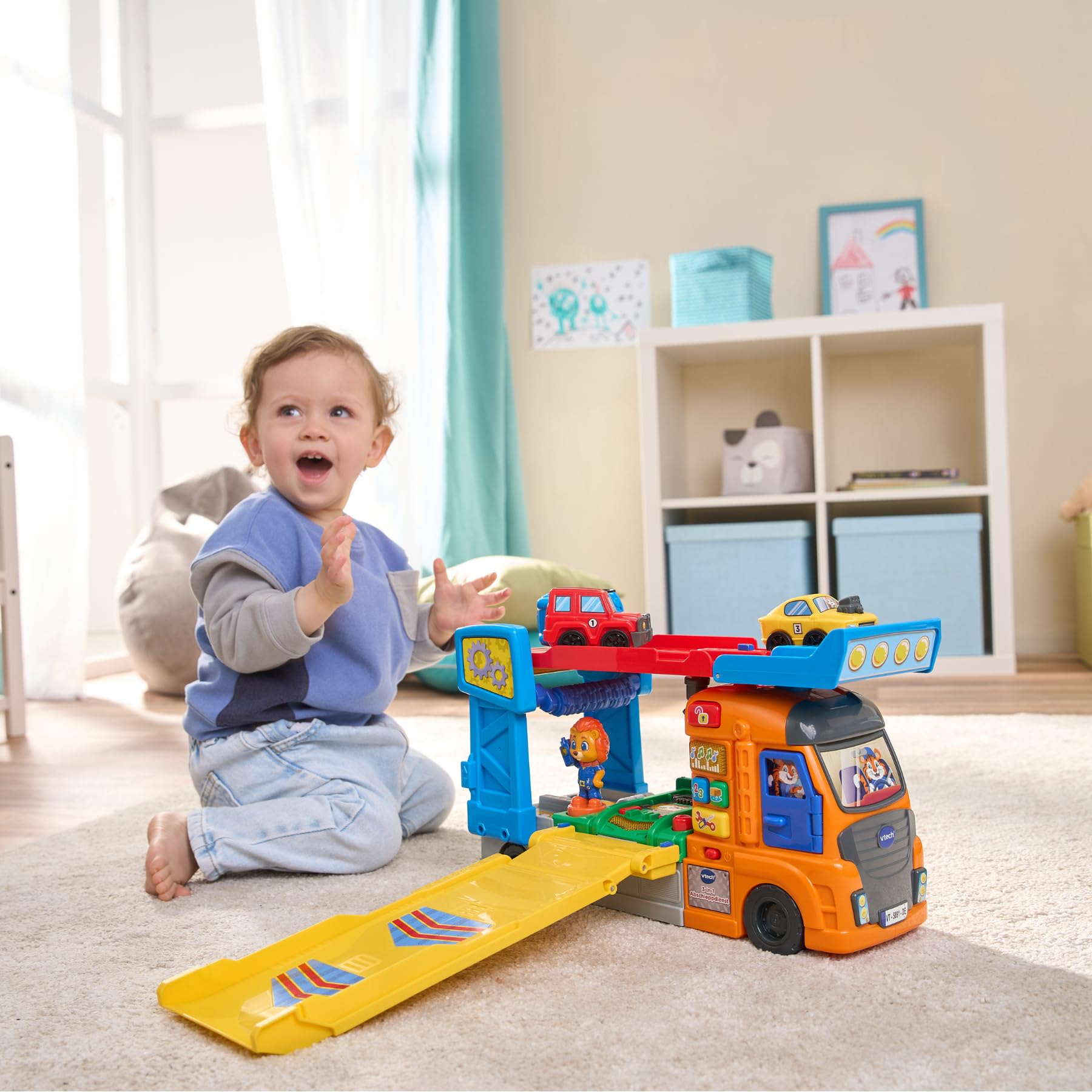 VTech Vroom Vroom Go Maxi Camion Trasportatore 3 in 1 camion con 3 auto