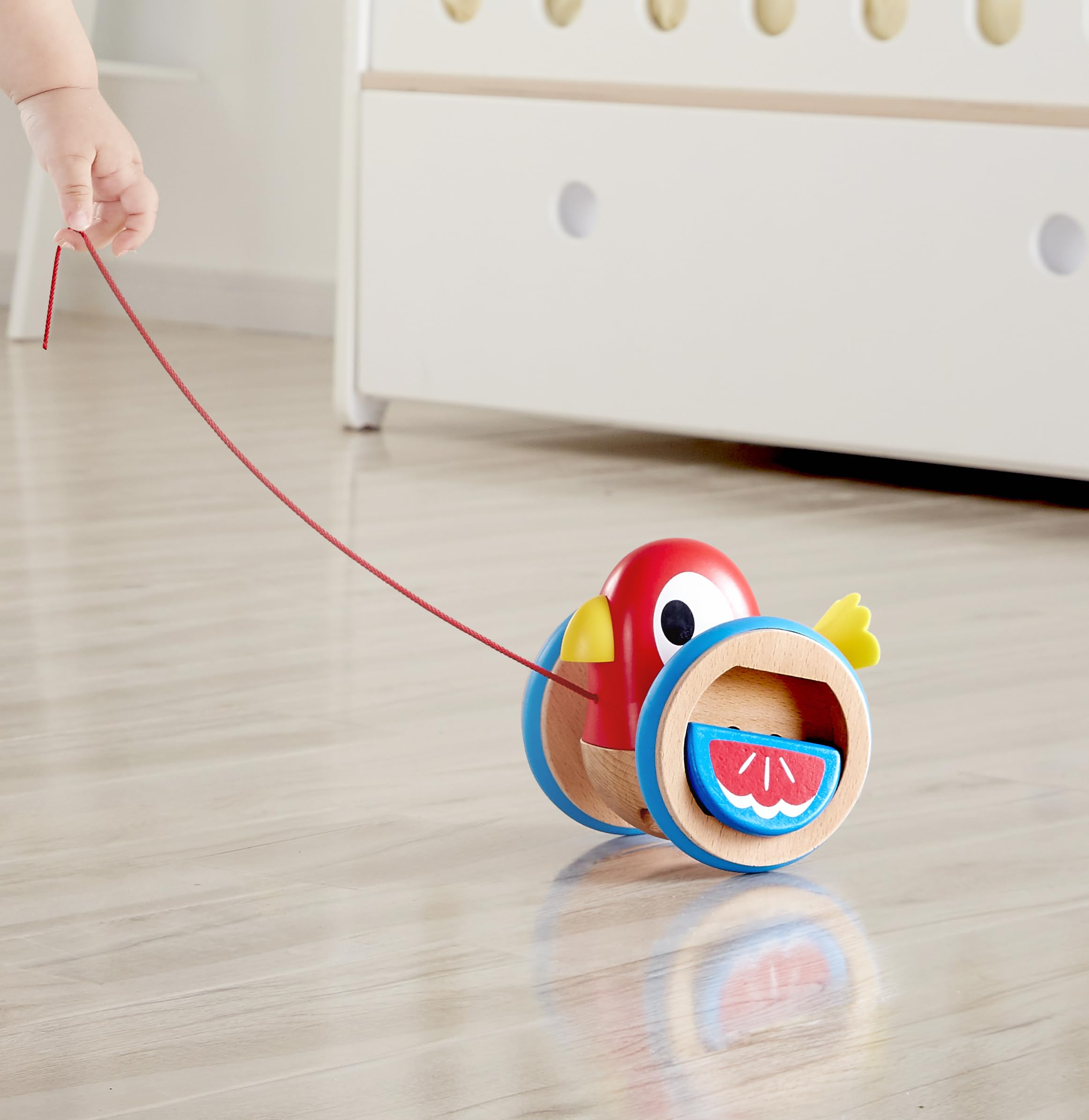 Hape Spingi e cammina Uccellino Trainabile E0360 gioco in legno dai 12 mesi