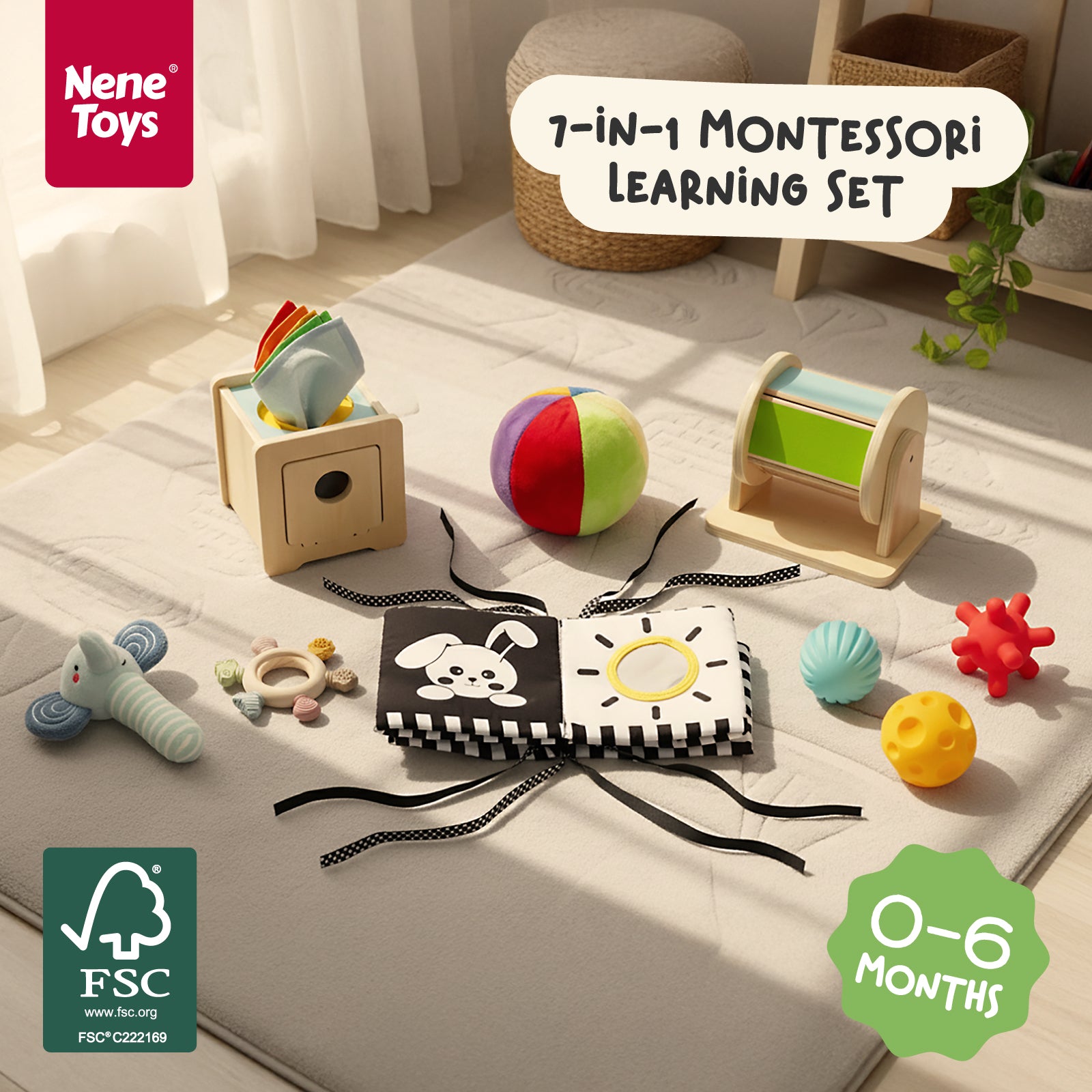 Nene Toys Baby & Toddler Toys Learning Box 0–6 Months set neonato