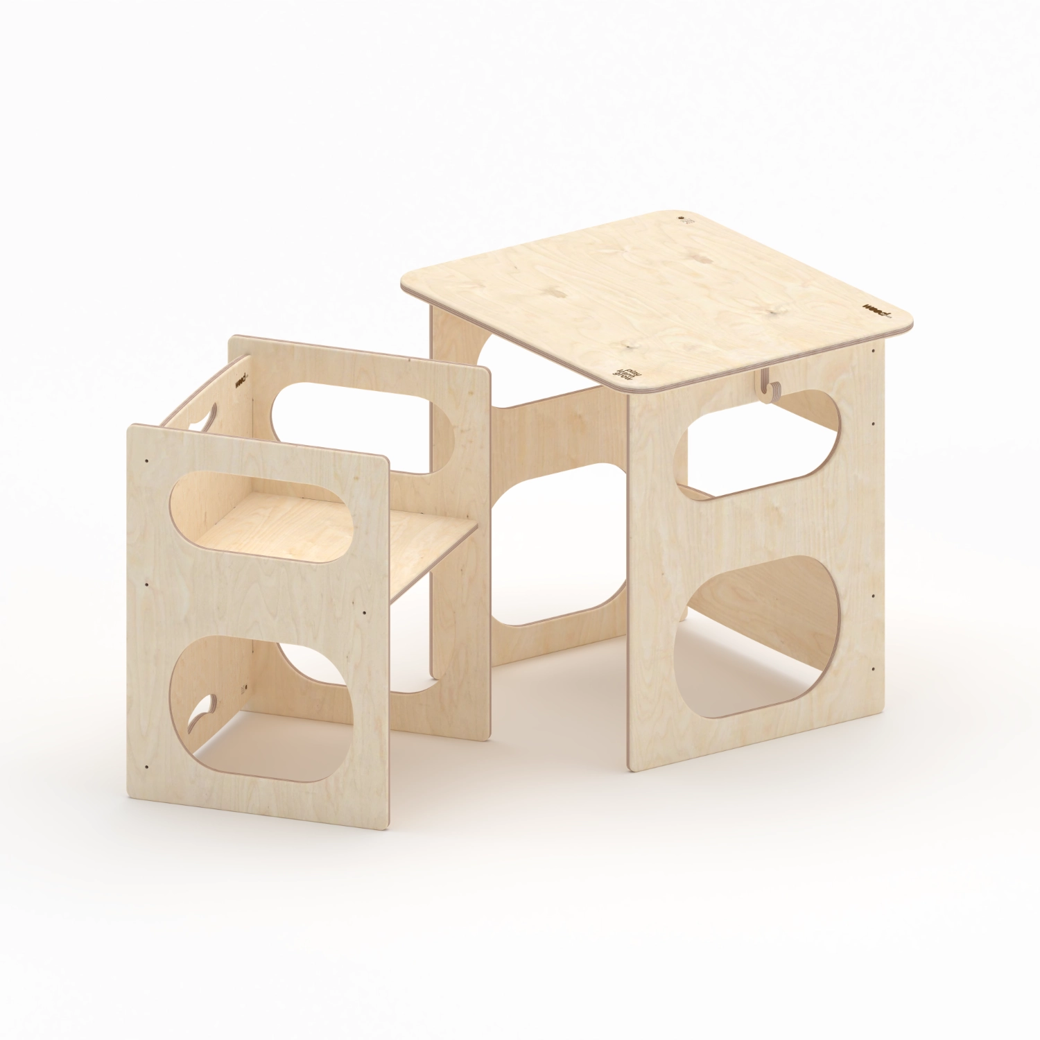 Il Pianeta delle idee Wood for Kids Montessori Banco e poltrona della crescita Montessori