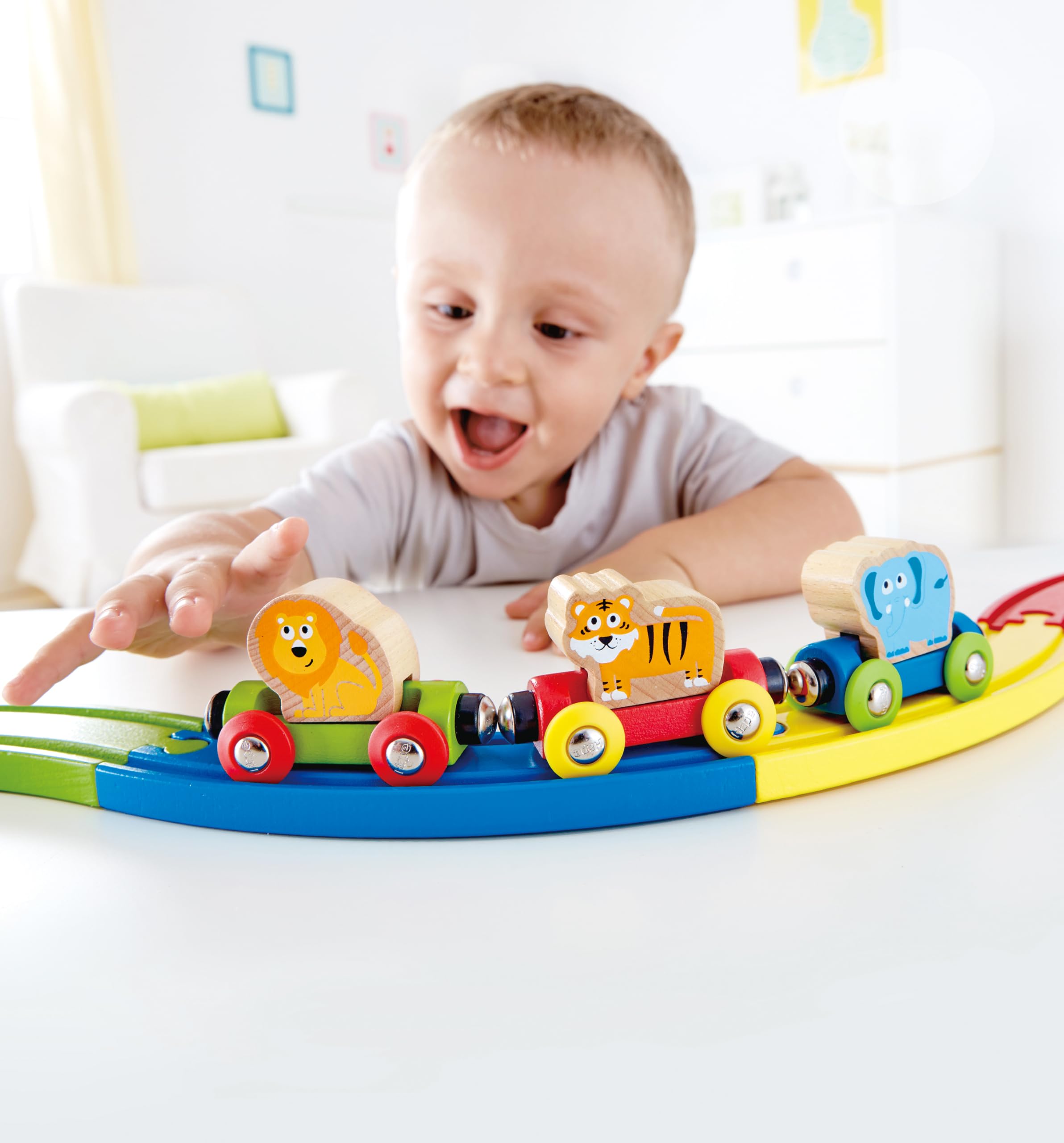 Hape Treno Viaggio Giungla trenino con animali in legno