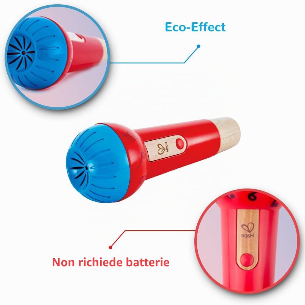 Hape Giochi musicali Potente Microfono Eco senza batterie