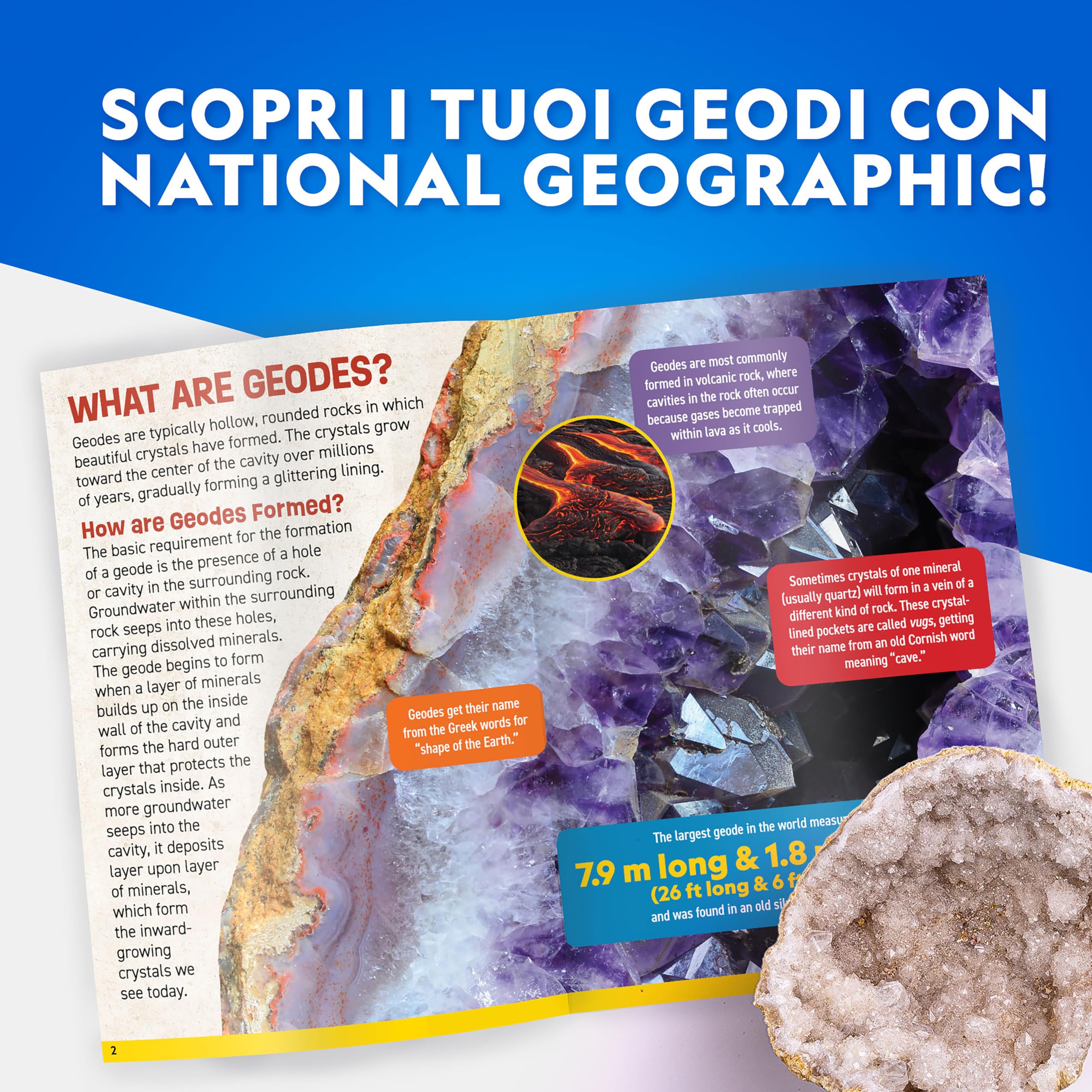 National Geographic Kit scientifici e di scoperta Kit Geode Gigante 10,9–13 cm