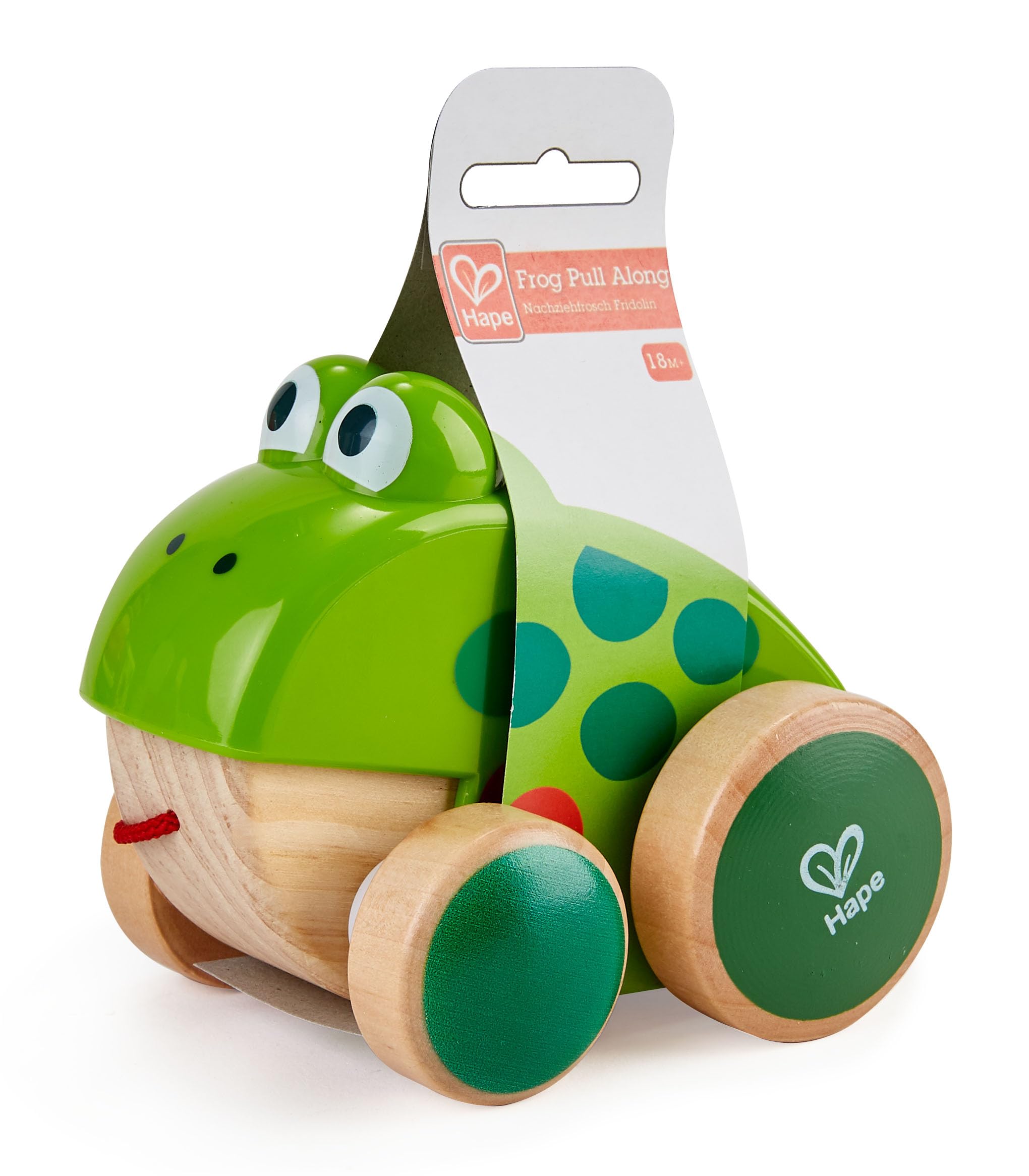 Hape Spingi e cammina Rana da tirare giocattolo in legno e ABS