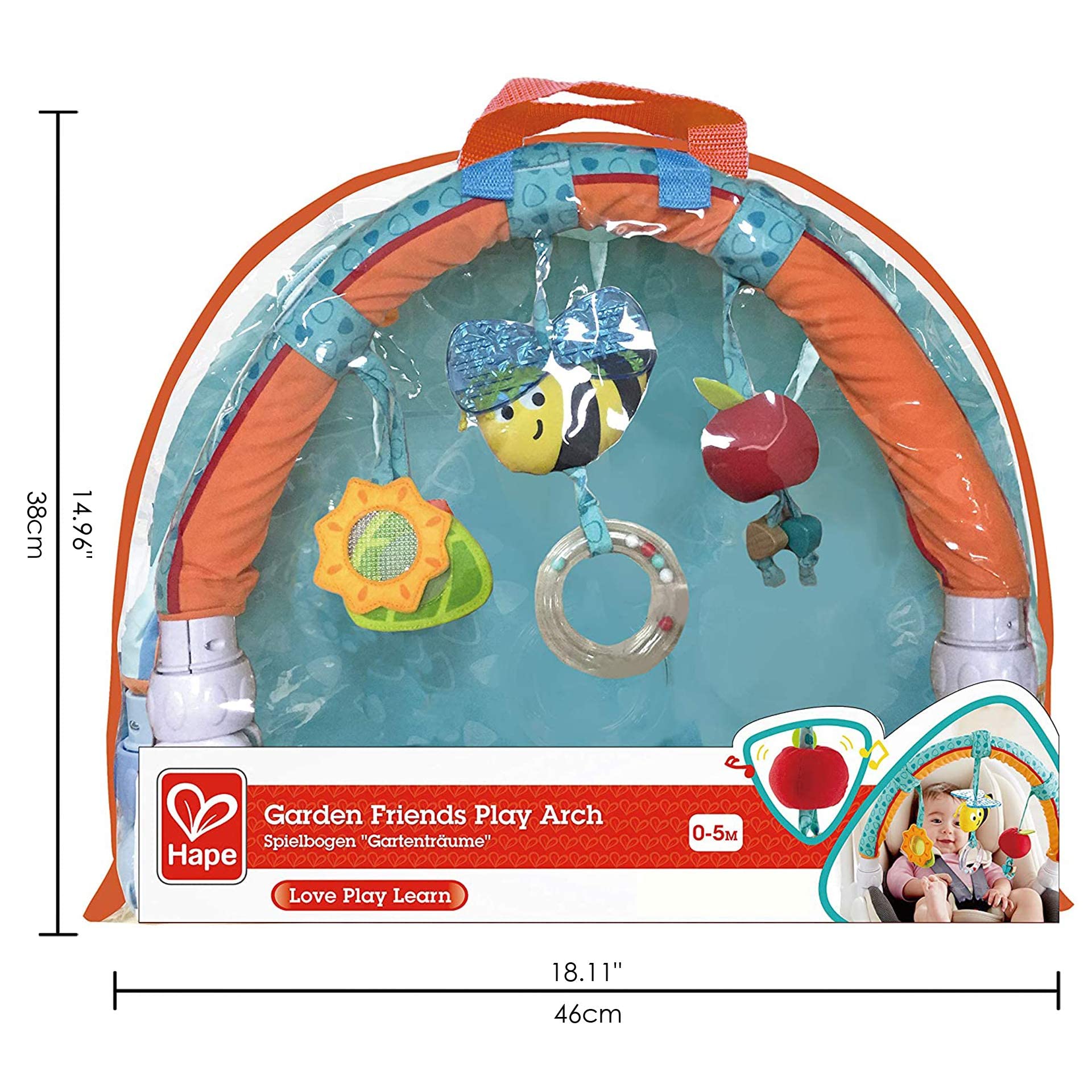 Hape Giocattoli per l’infanzia E0023 Garden Friends arco da gioco turchese