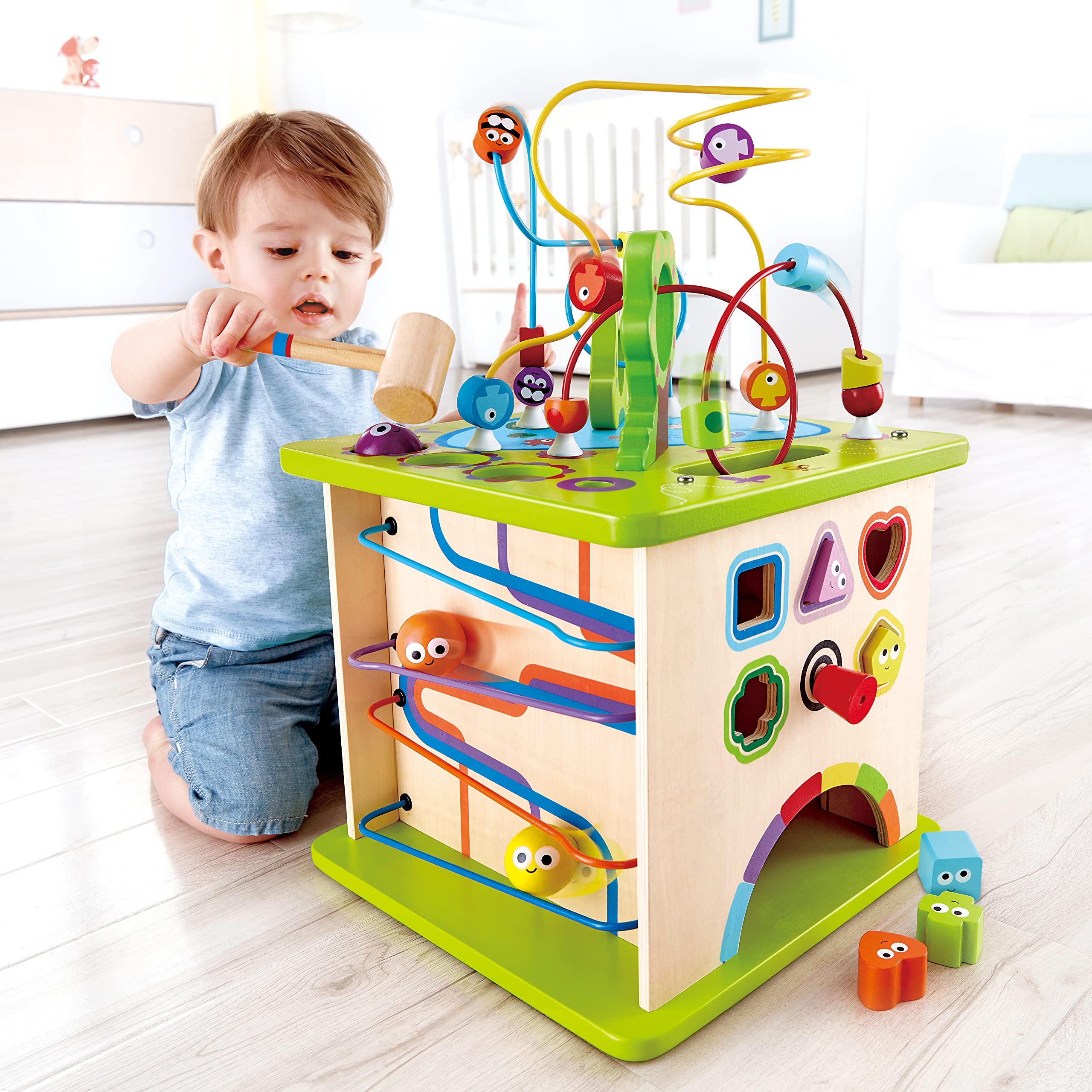 Hape Giocattoli per le abilità motorie Cubo Multiattività cubo attività in legno