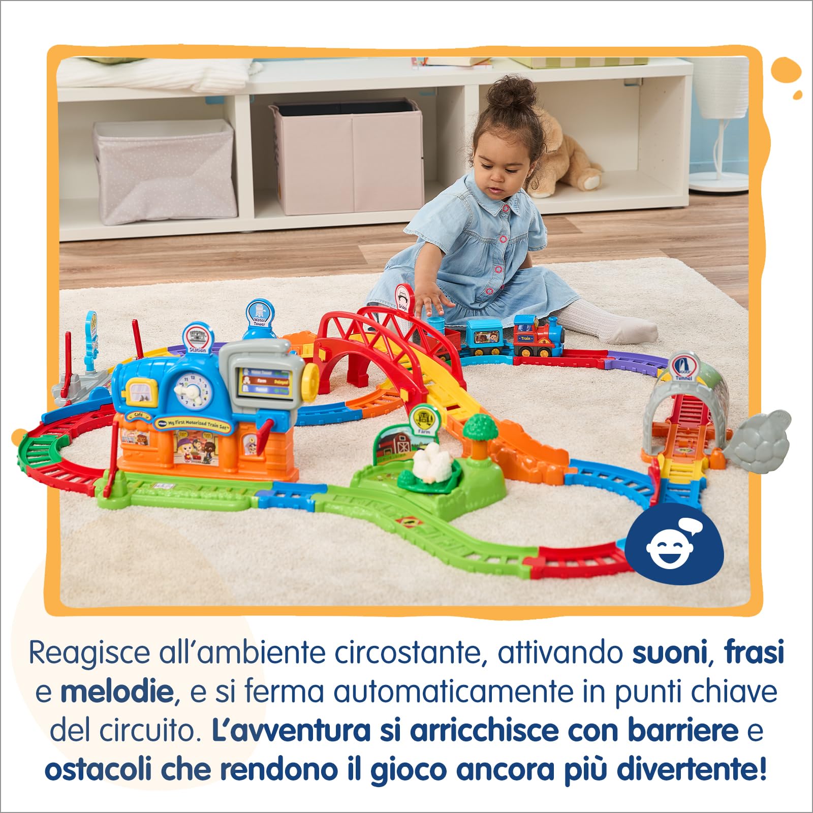 V-Tech Vroom Vroom Go Avventure in Treno pista trenino elettronico