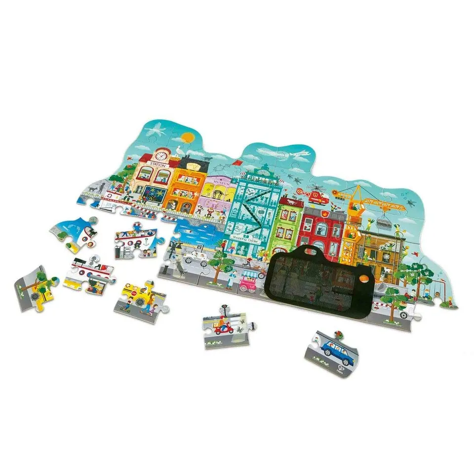 Hape Puzzle City puzzle 49 pezzi con effetti animati