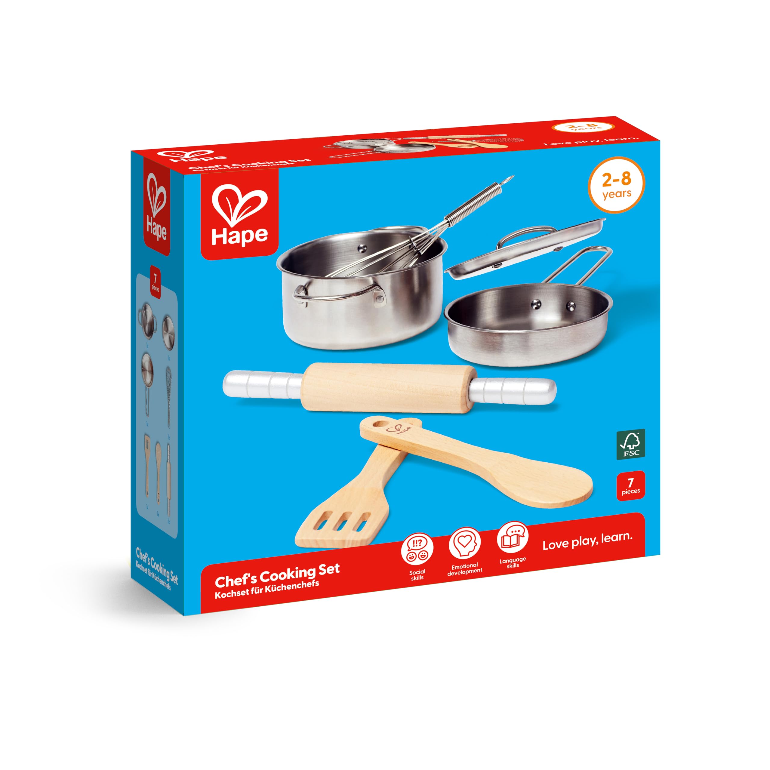 Hape Cucina e accessori Kit cucina 7 pezzi in legno e metallo