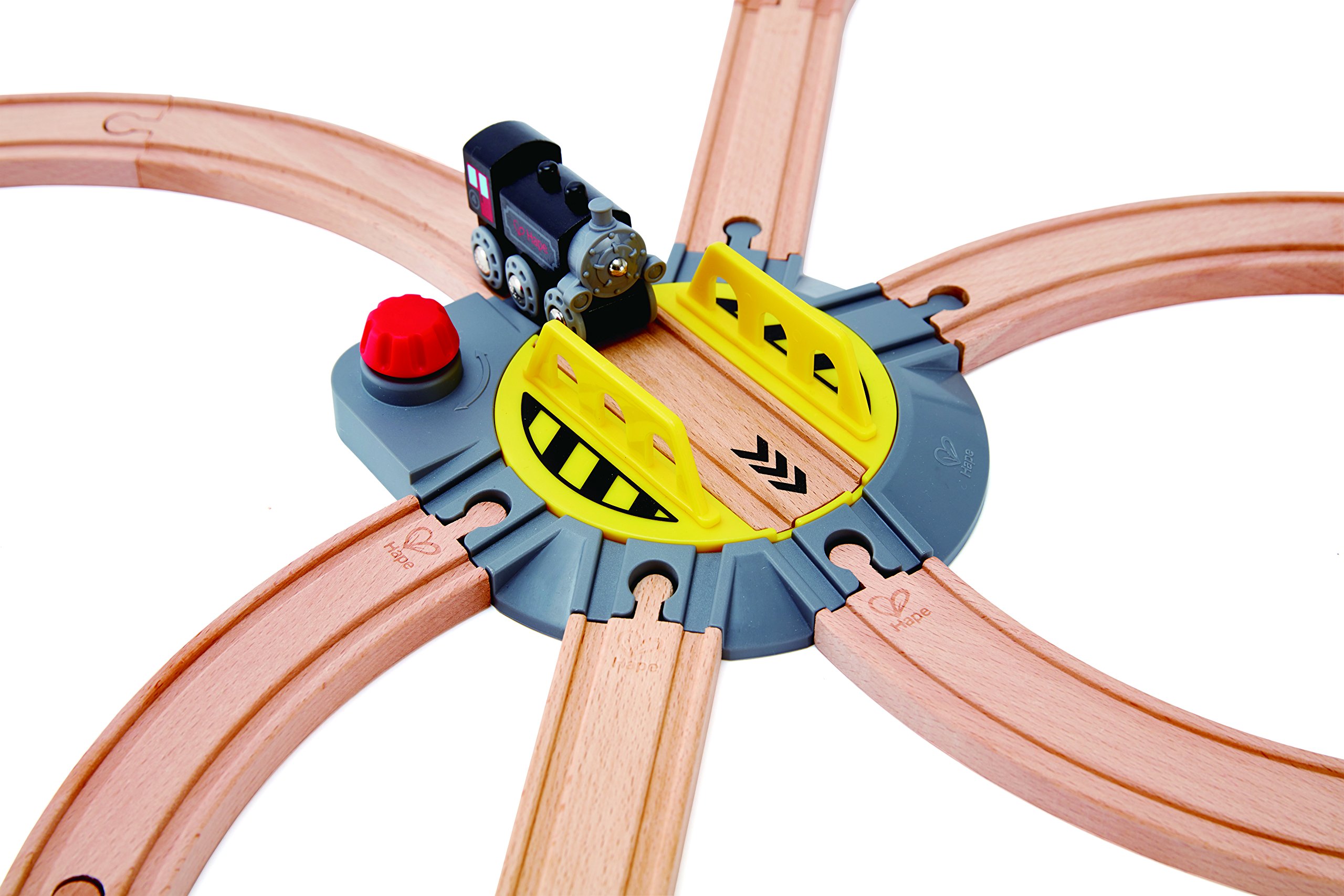 HAPE Treno Piattaforma girevole per treni in legno sei binari