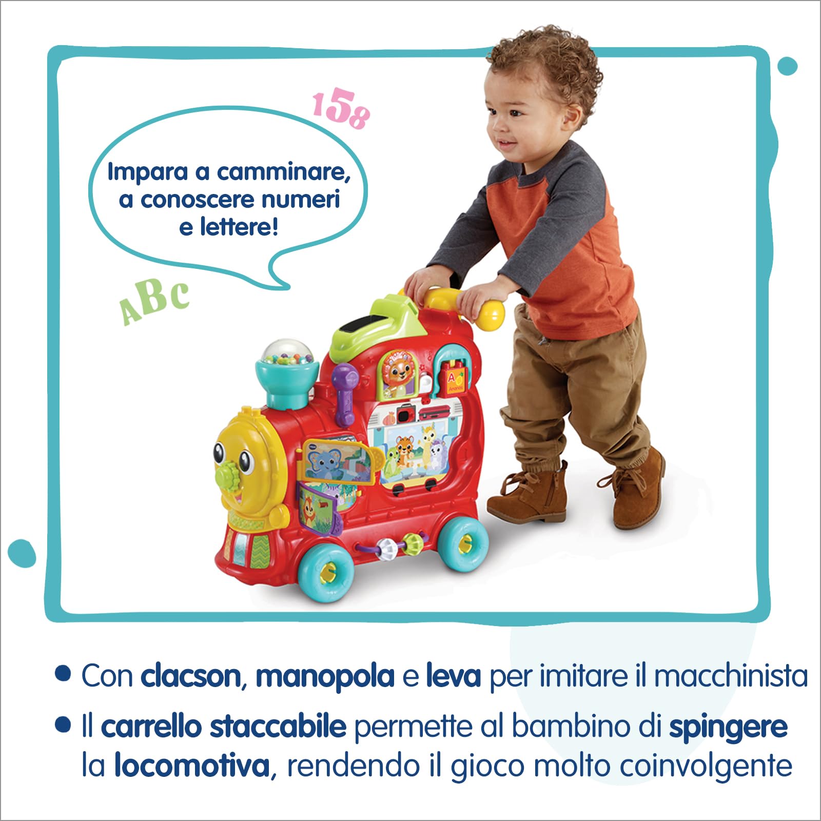 VTech Giocattoli 1-3 anni Edo Maxi Treno Cavalcabile 7 in 1 trenino elettrico 12-36 mesi