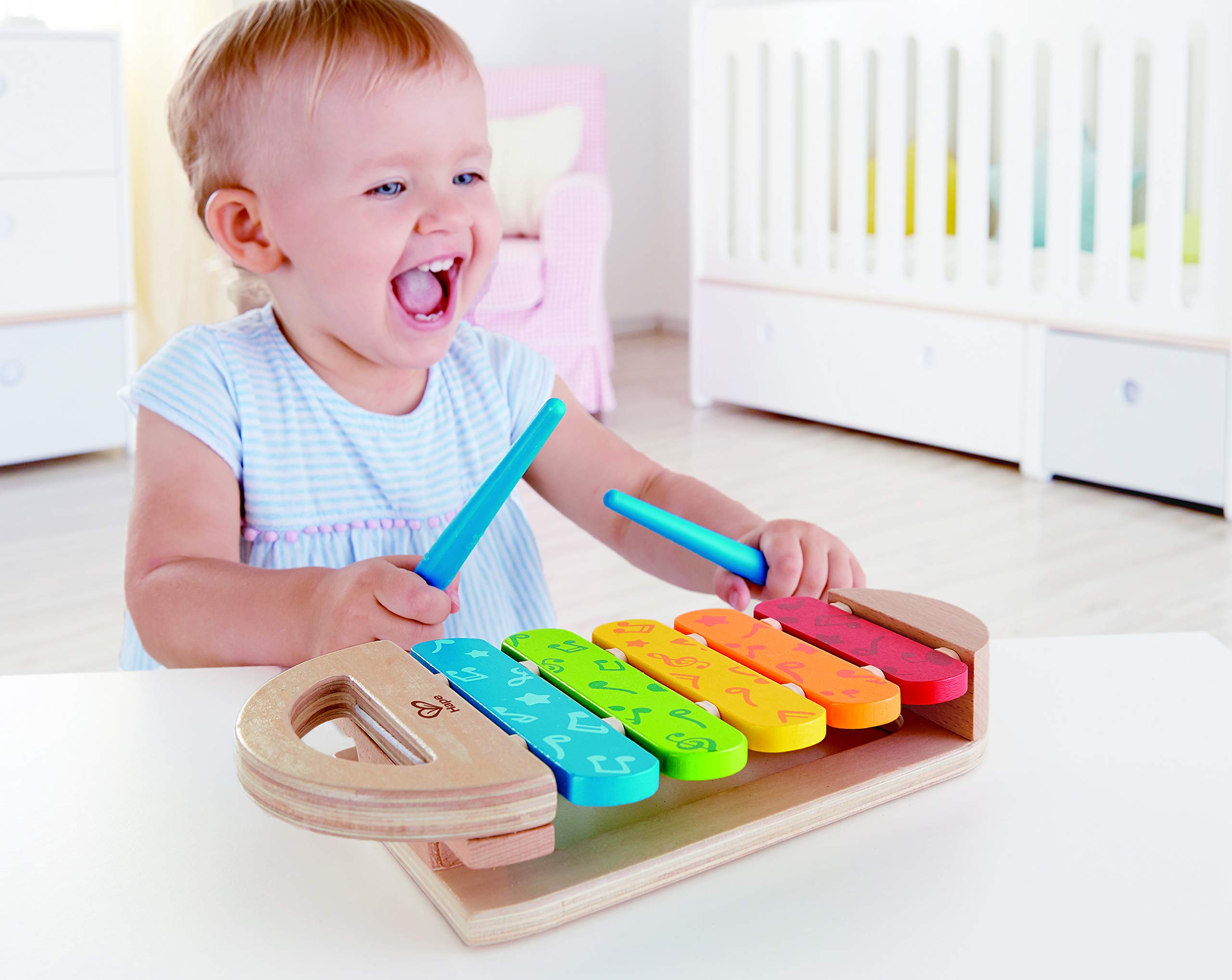 Hape Giochi musicali Xilofono Arcobaleno in legno 5 tasti