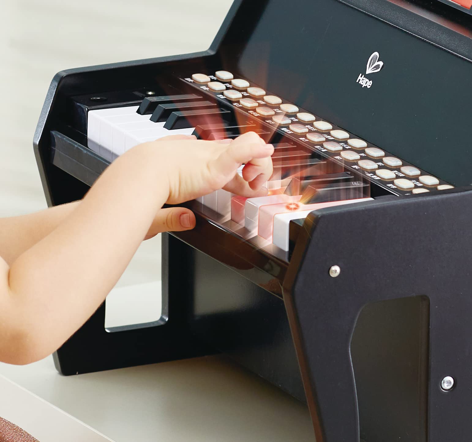 Hape Giochi musicali Impara con le Luci pianoforte nero 25 tasti luminosi