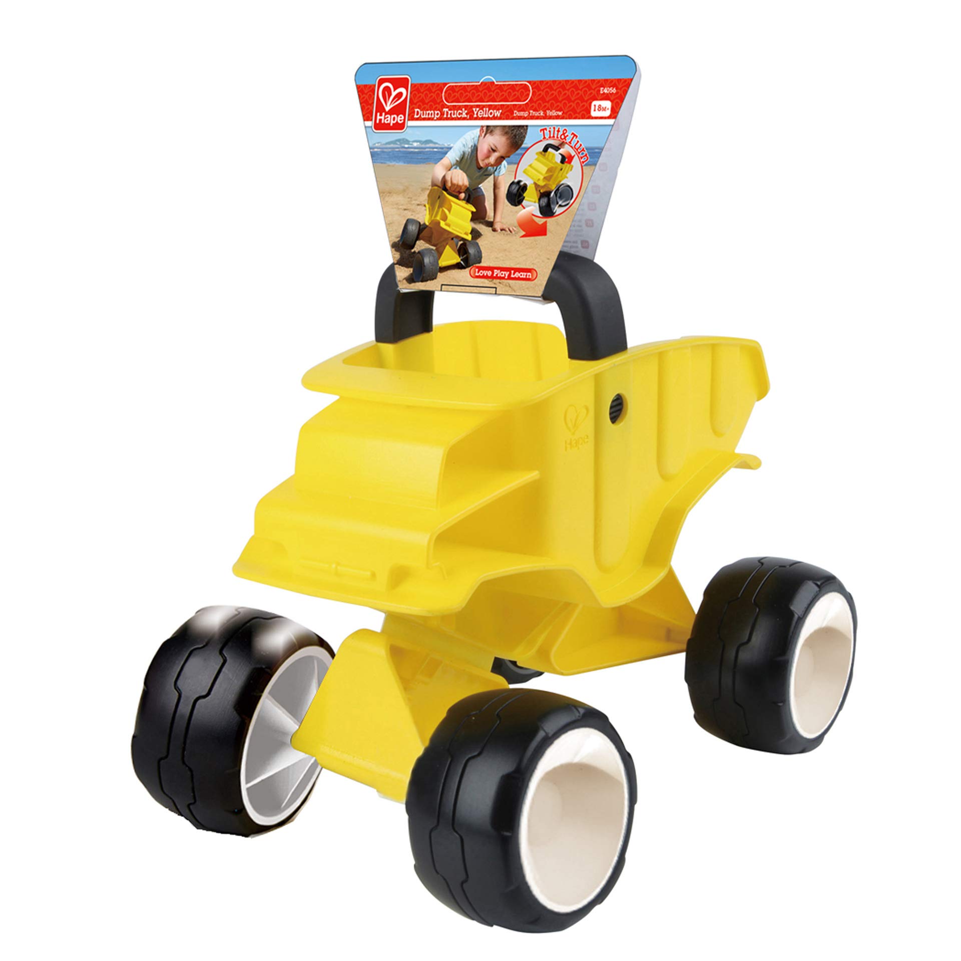 Hape Giochi da spiaggia Autocarro Giallo con cassone ribaltabile camion giocattolo