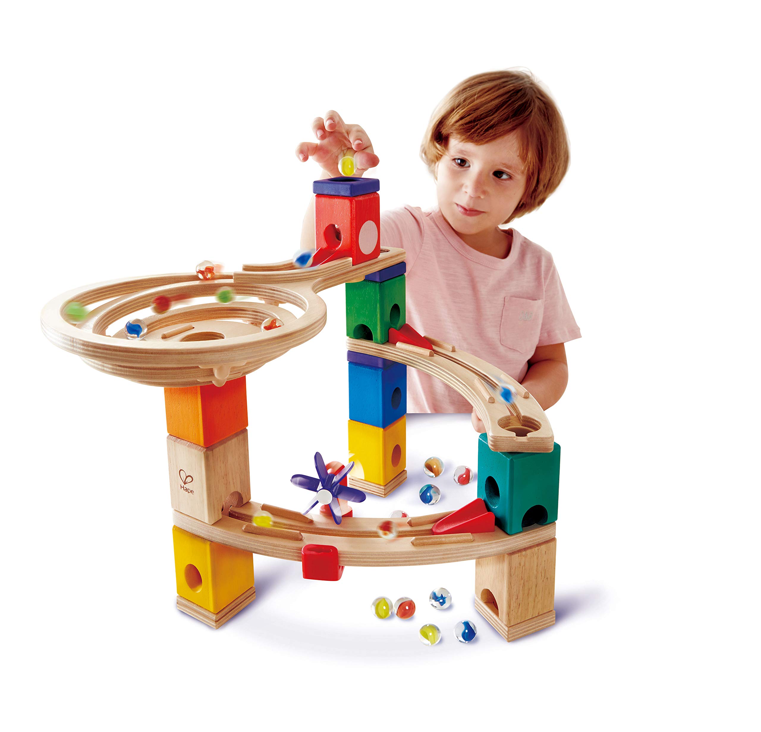 Hape Quadrilla Corsa con Suspense pista biglie legno 44 pezzi 50 biglie