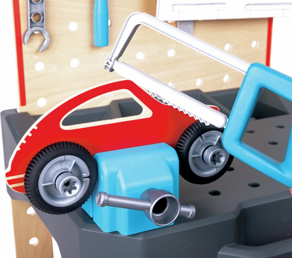 Hape Junior Inventor Banco da Lavoro Officina banco regolabile 71 pezzi legno