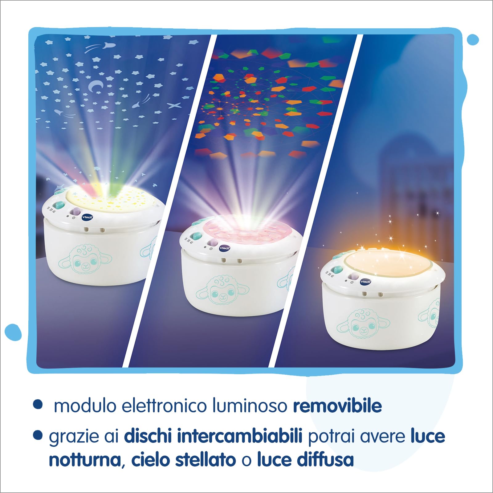 VTech Giocattoli 0-12 mesi Luce, Ninna Nanna Parlante peluche 3 in 1