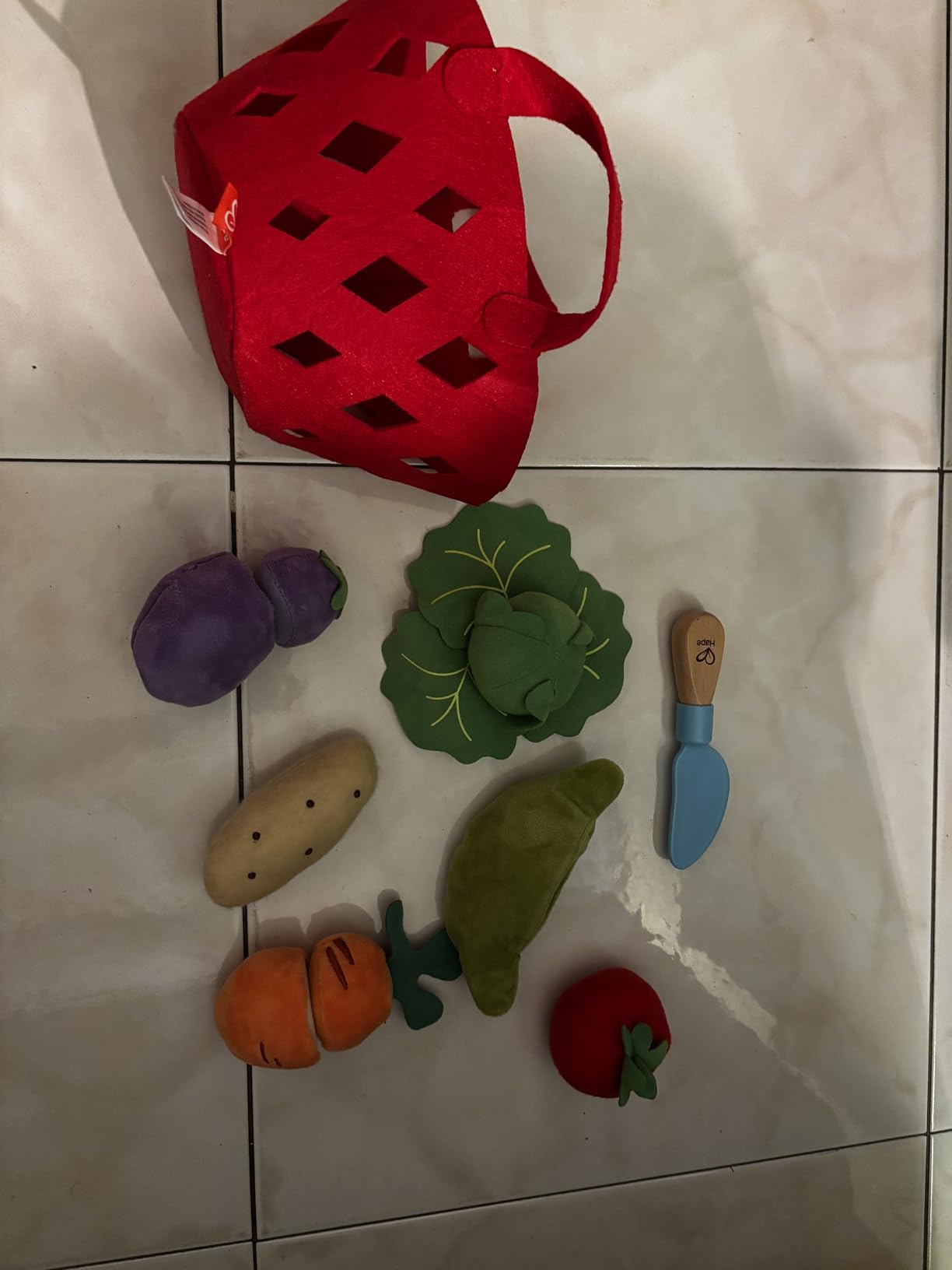 Hape Cucina e accessori E3167 cesto di verdure gioco in feltro