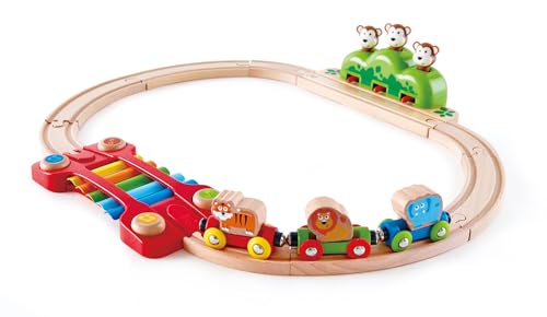 Hape Treno Percorso Musica e Scimmiette Saltellanti treno musicale legno