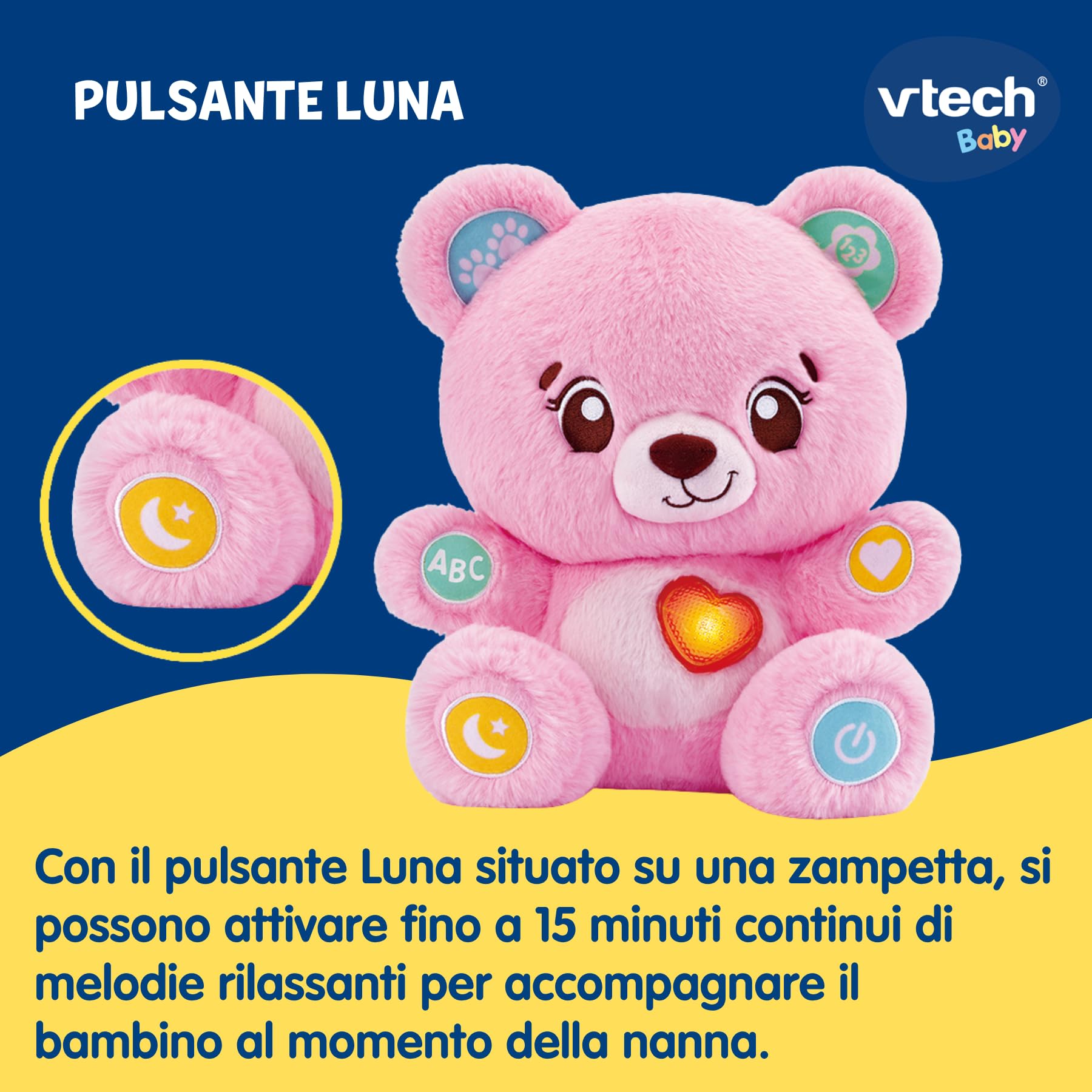 VTech Giocattoli 1-3 anni Biscotto Coccole e Chiacchiere orsetto rosa interattivo