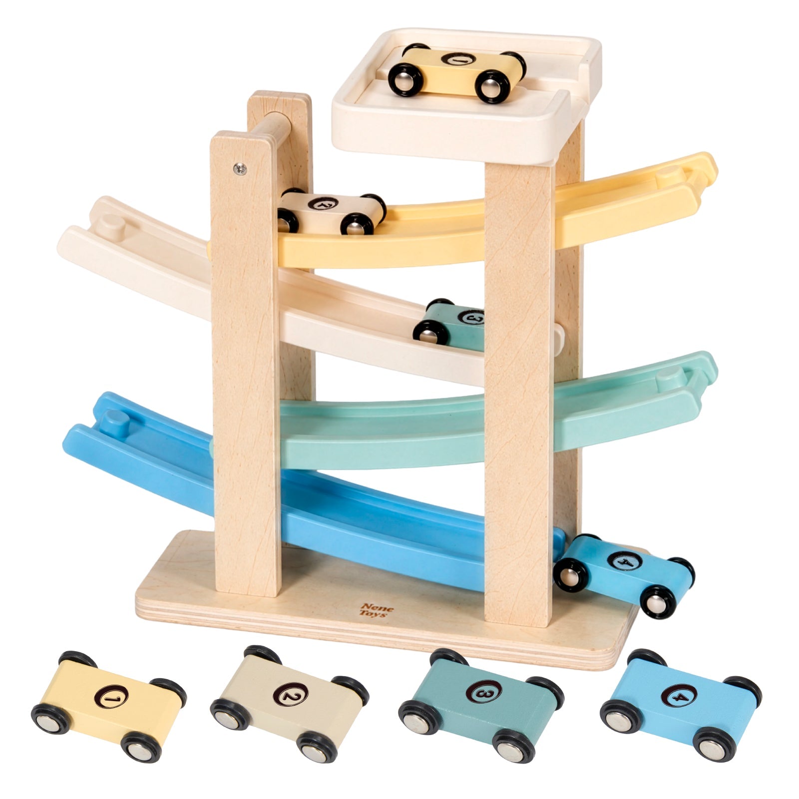 Nene Toys Vehicles & Adventure Car Ramp Racer pista Ocean 4 auto in legno