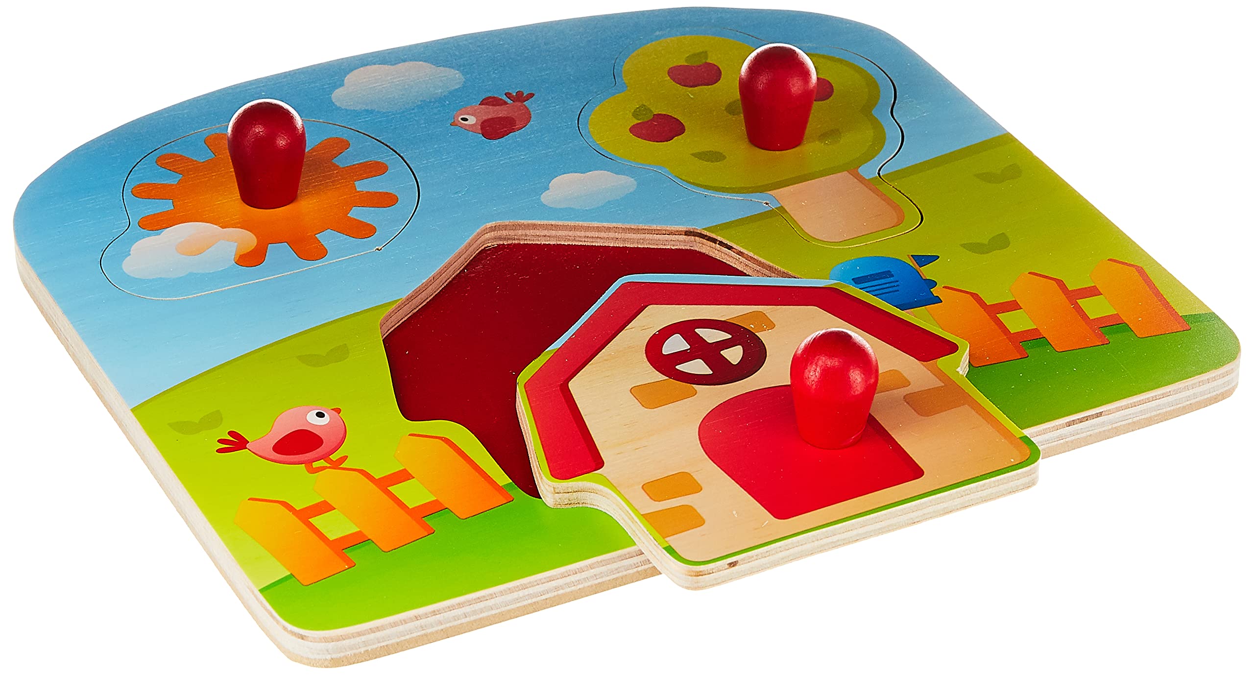 Hape Puzzle E1310 Big Nose Jungle puzzle con bottoni Tropical legno