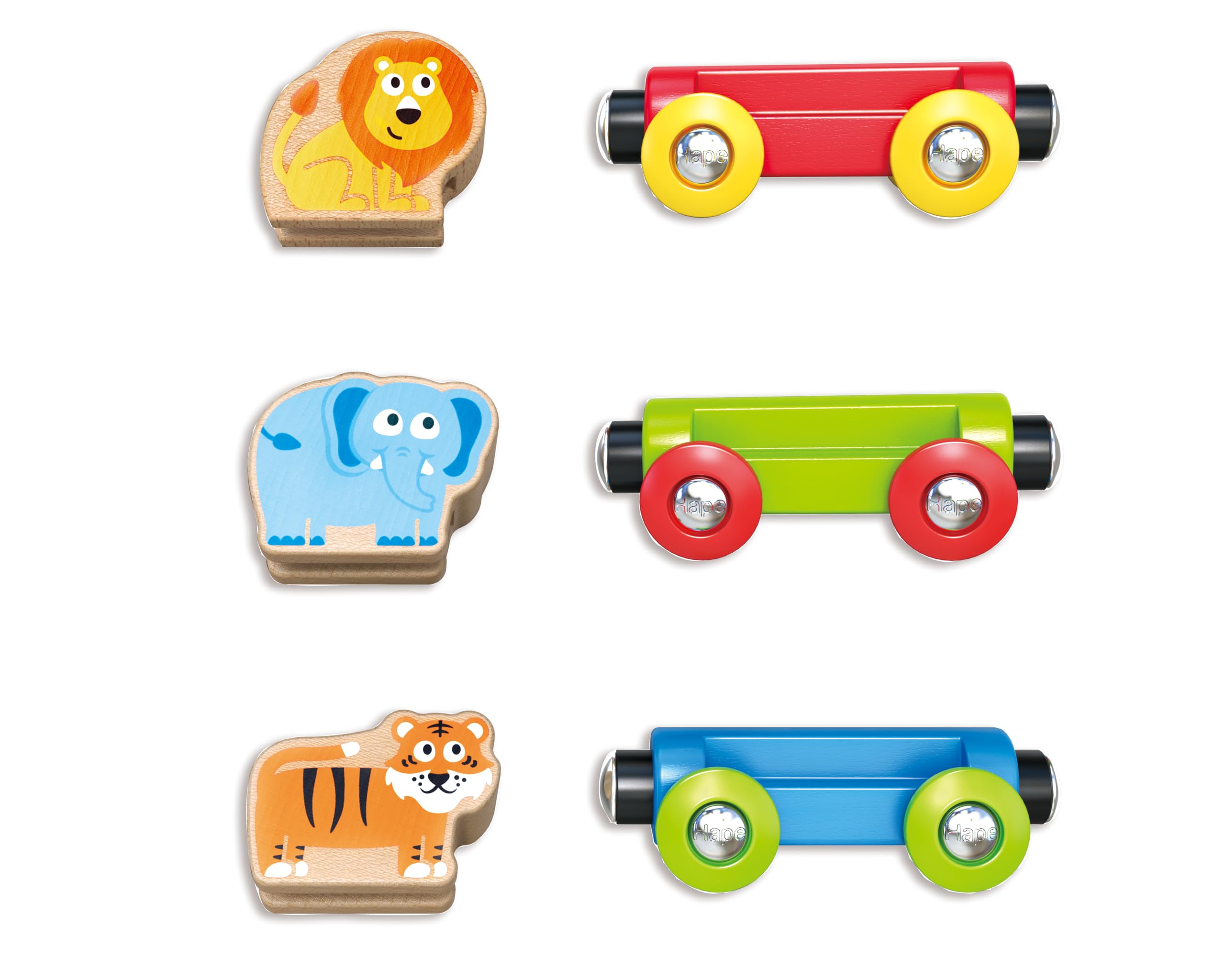 Hape Treno Viaggio Giungla trenino con animali in legno