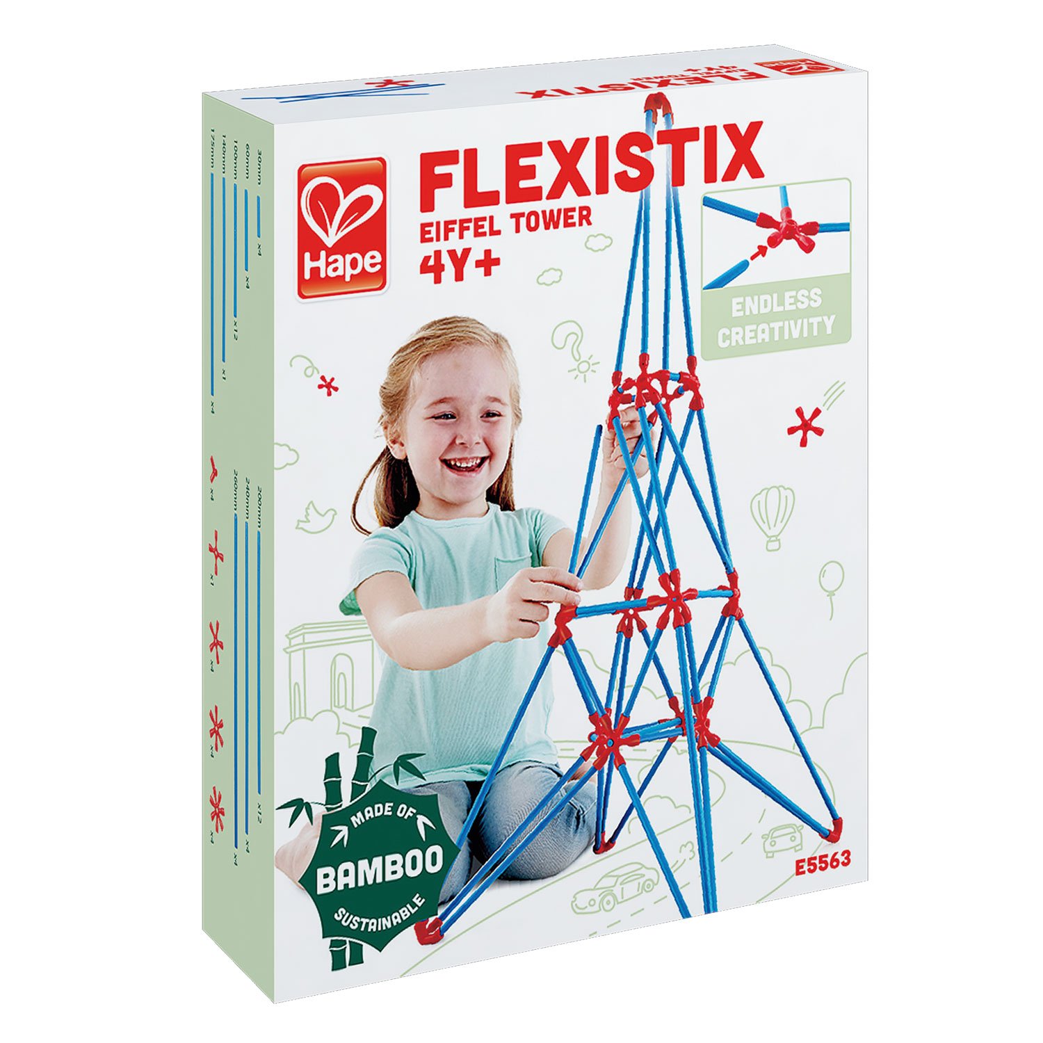 Hape Montare e costruire E5563 Torre Eiffel kit bambù creativo