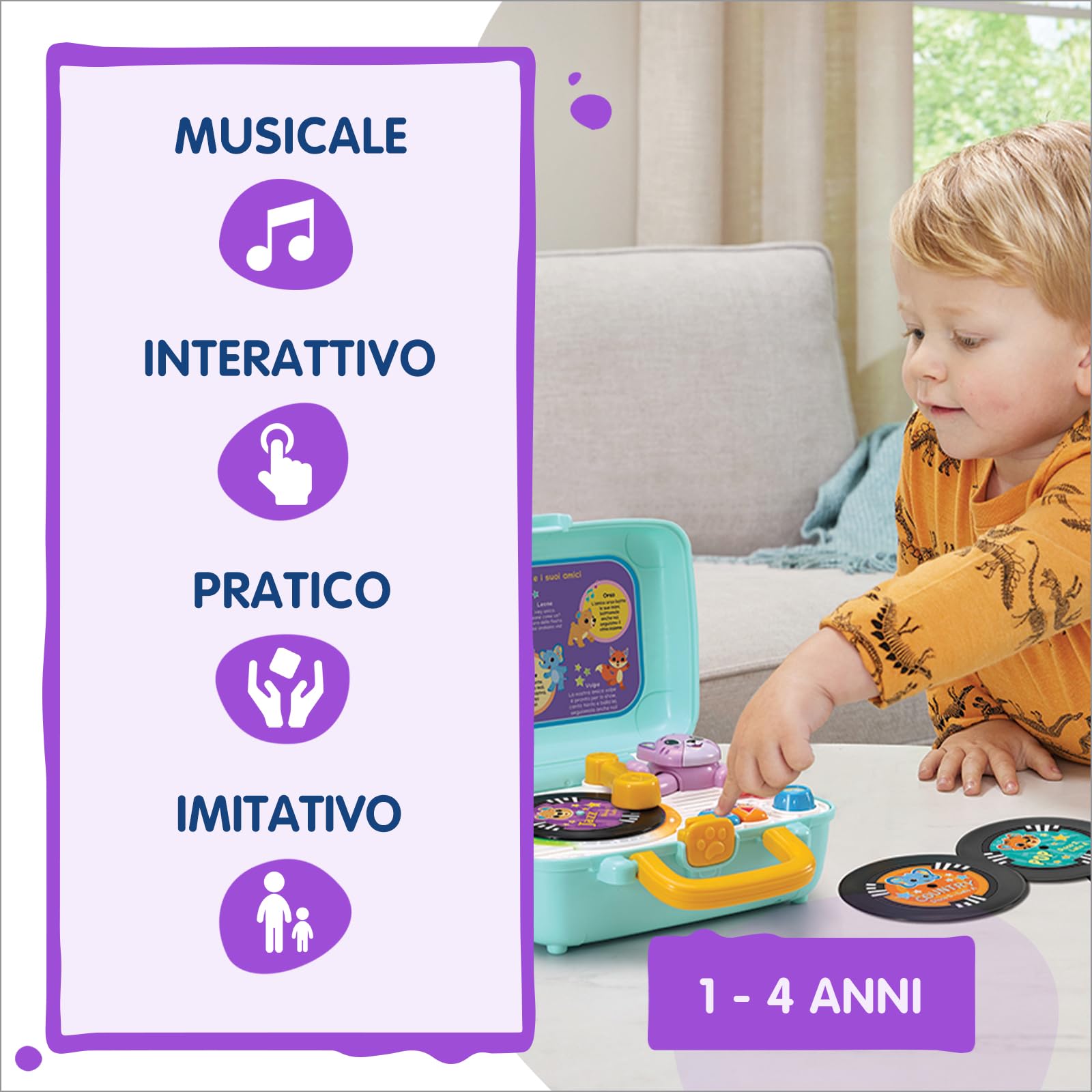 VTech Giocattoli 1-3 anni Wisky Micio Giradischi giocattolo
