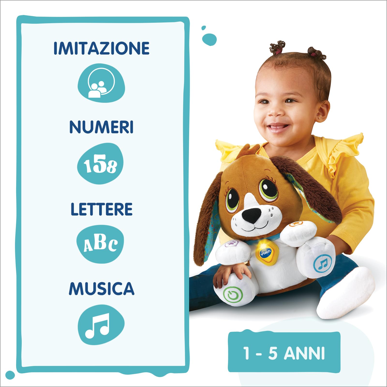 VTech Giocattoli 1-3 anni Fido, Parla e Gioca con Me peluche interattivo