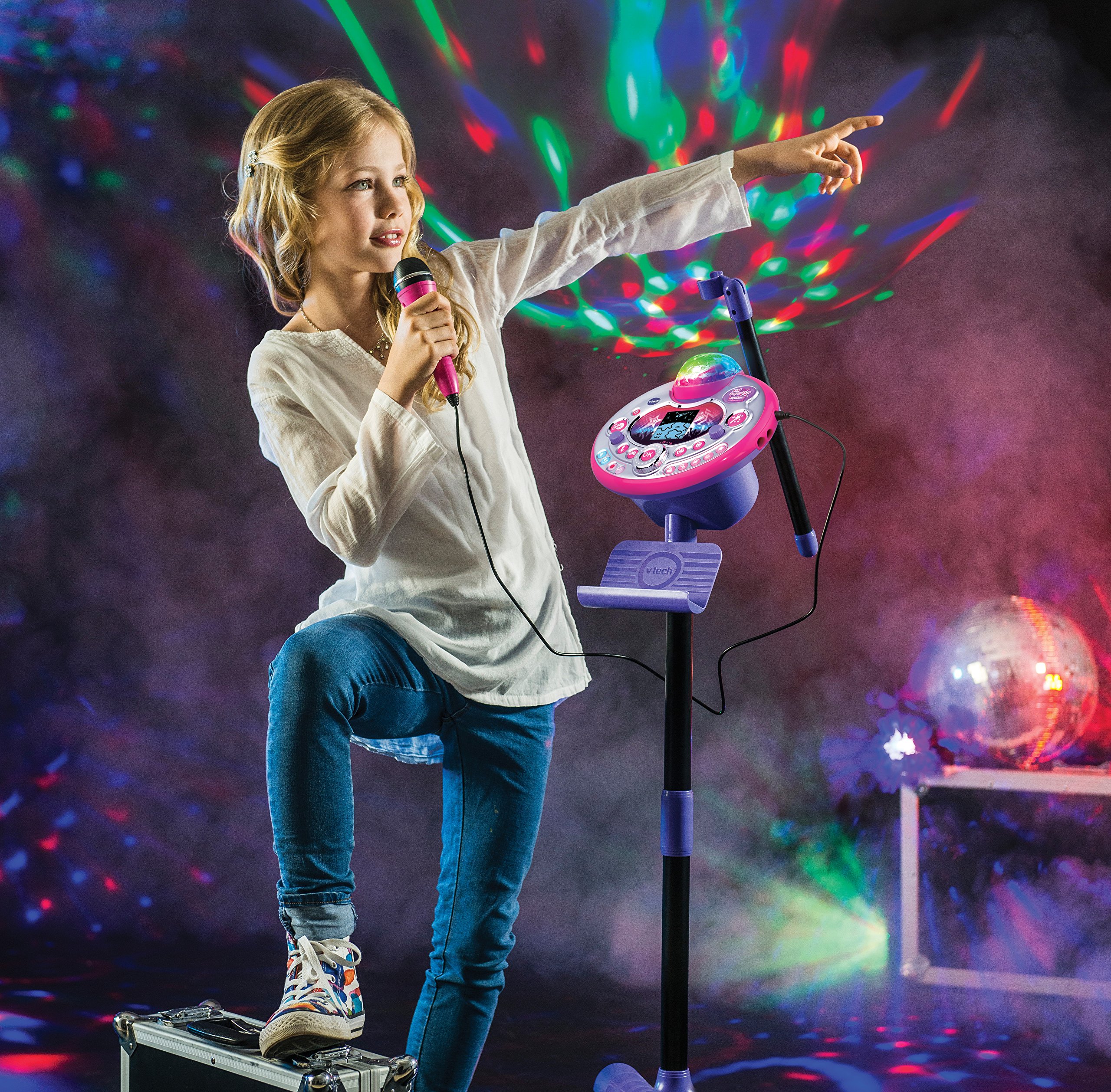 VTech Kidi SuperStar Light Show microfono karaoke regolabile fino a 140 cm
