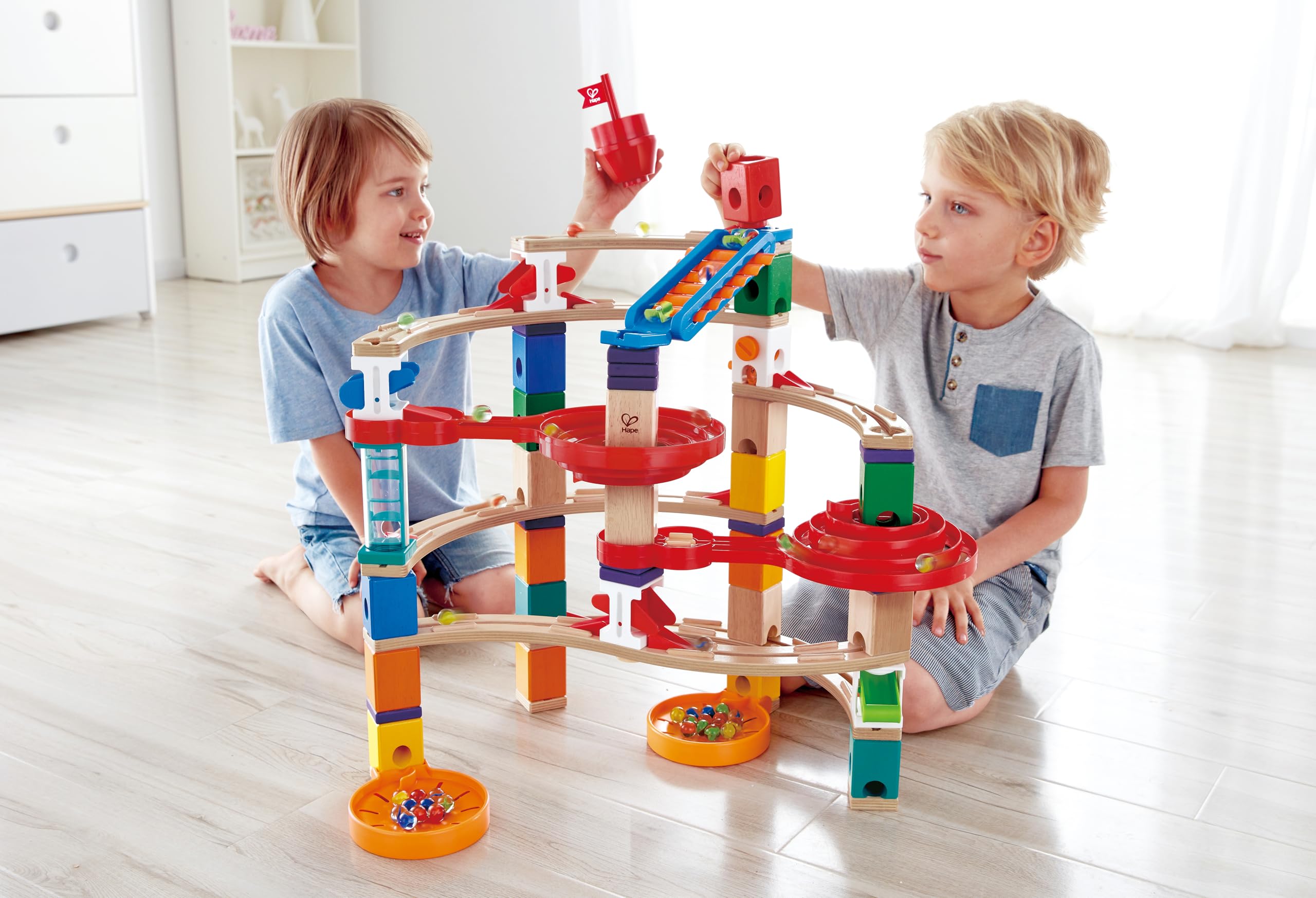 Hape Quadrilla Super Spirali pista per biglie 129 pezzi con xilofono