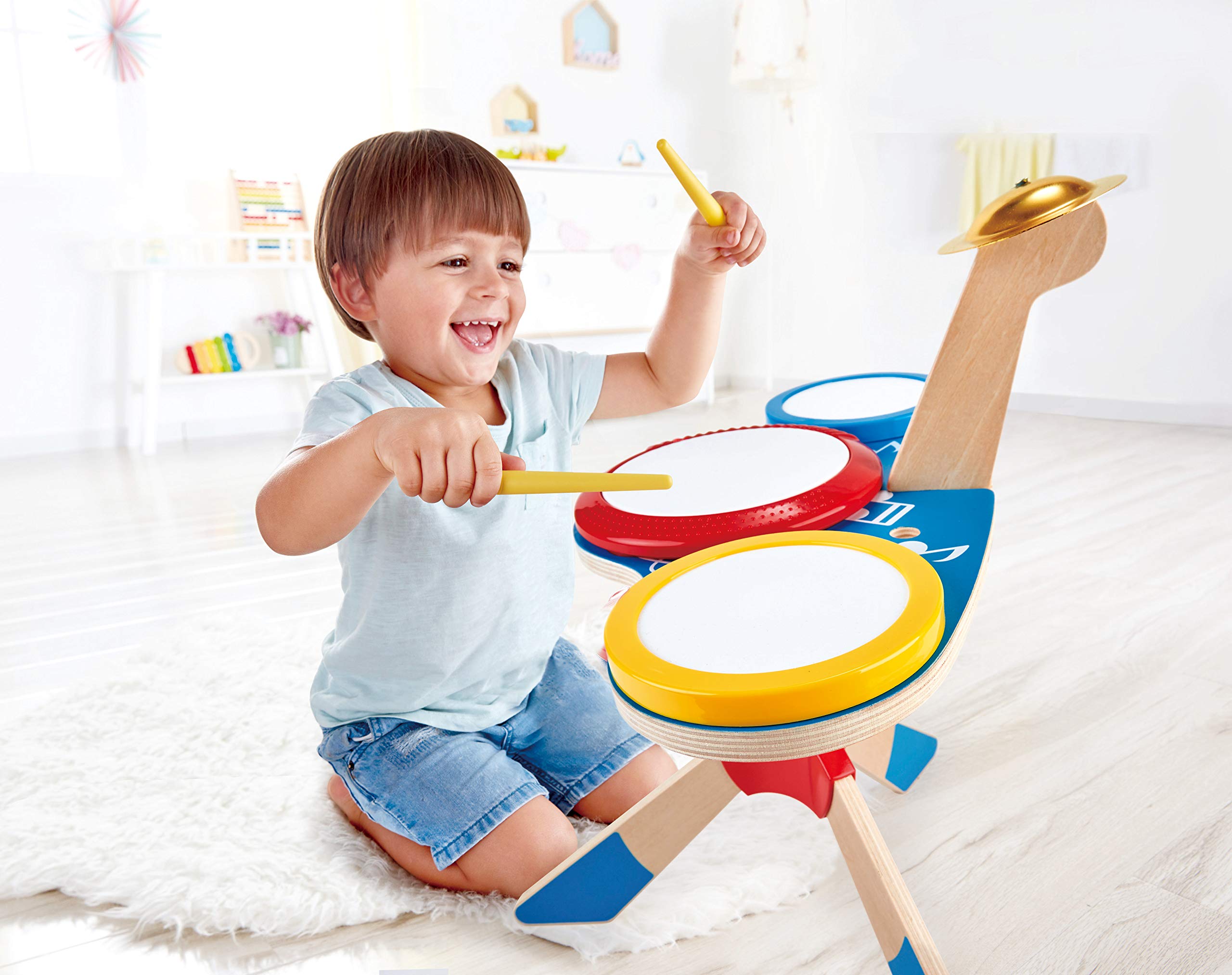 Hape Giochi musicali Set Batteria e Piatti batteria per bambini