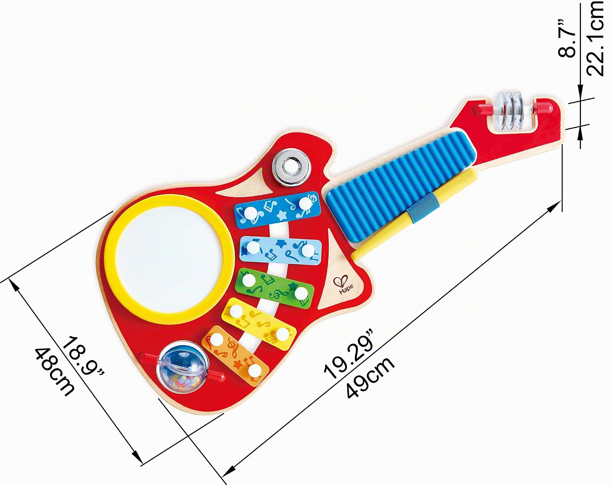 HAPE Giochi musicali Crea Musica 6 in 1 chitarra musicale in legno dai 18 mesi