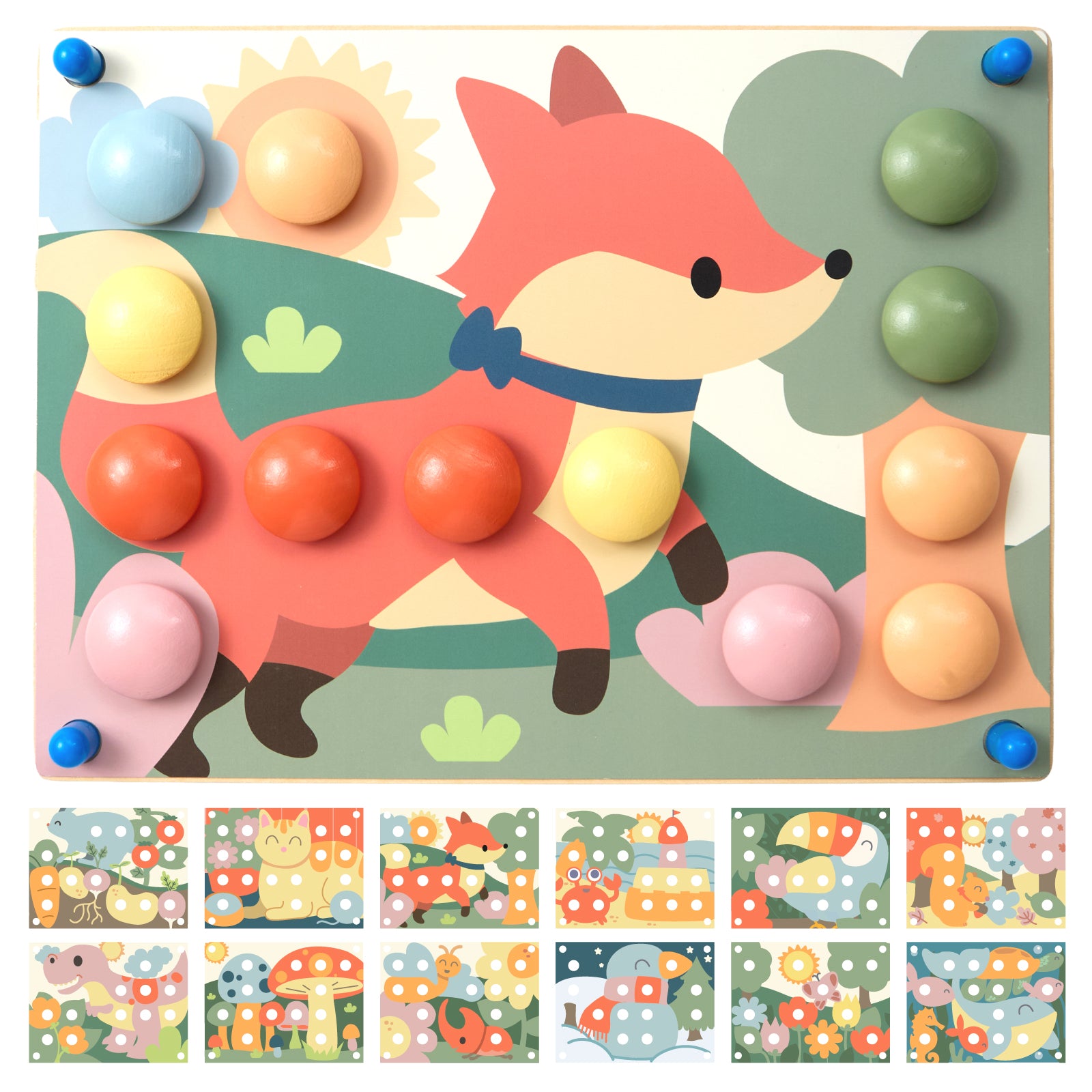 Nene Toys Puzzles & Learning Color Button Board tavoletta pastello