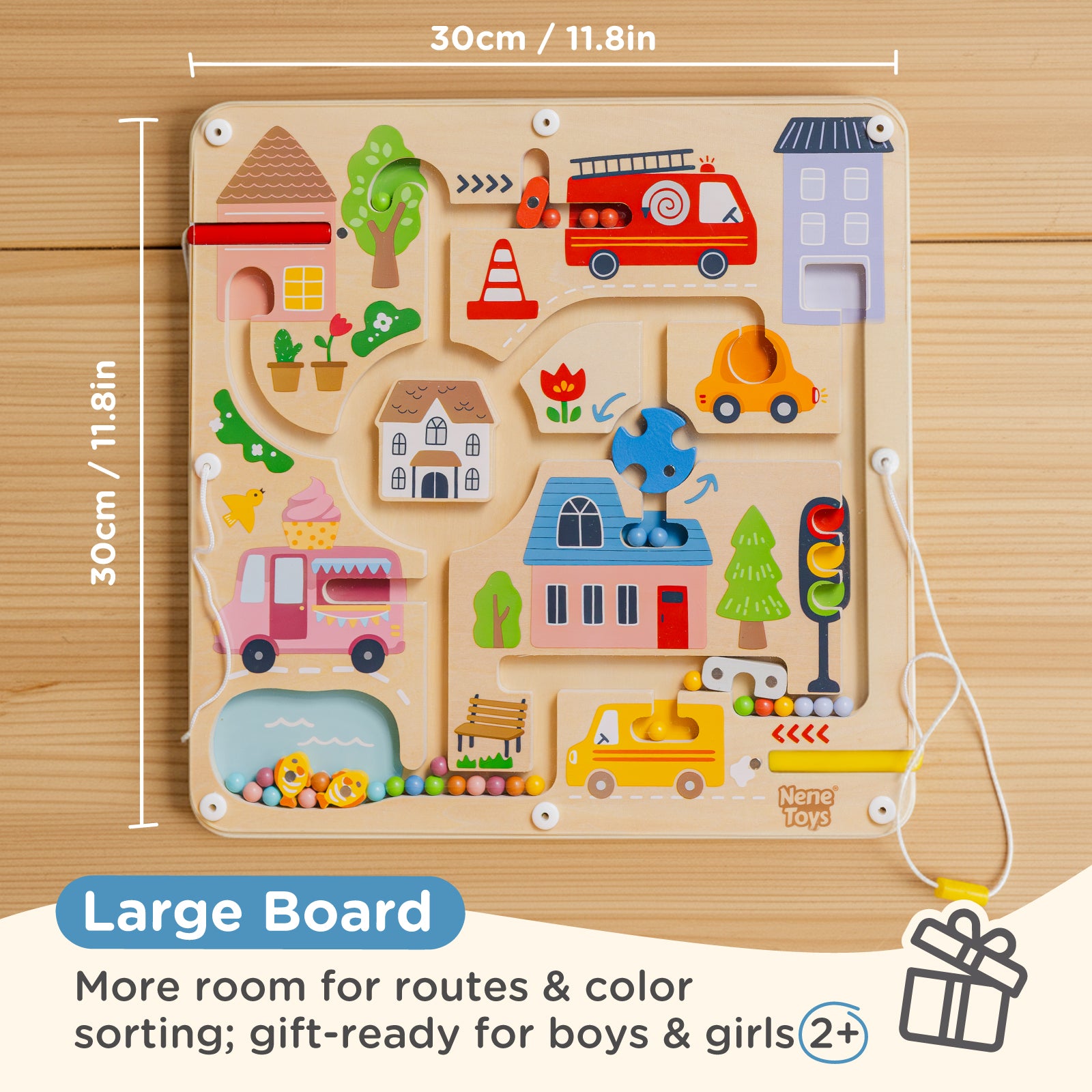 Nene Toys Puzzles & Learning Magnetic City Maze labirinto magnetico in legno