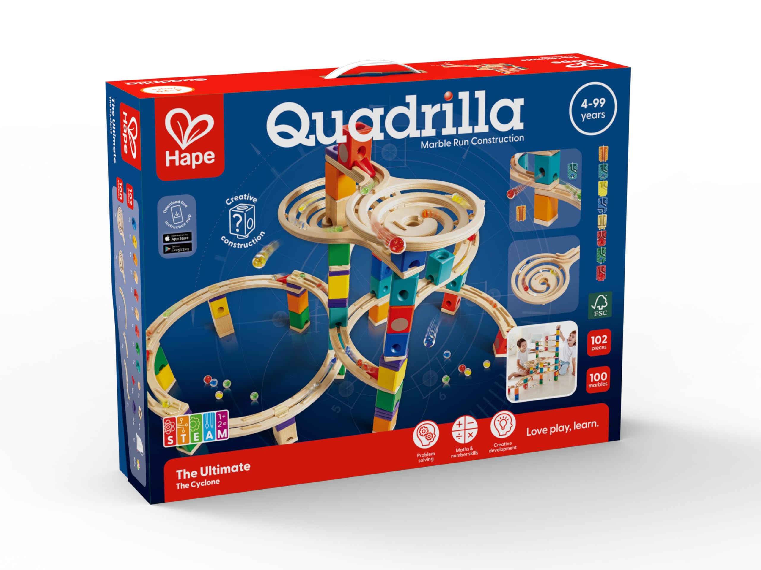Hape Quadrilla Ciclone pista per biglie in legno 198 pezzi