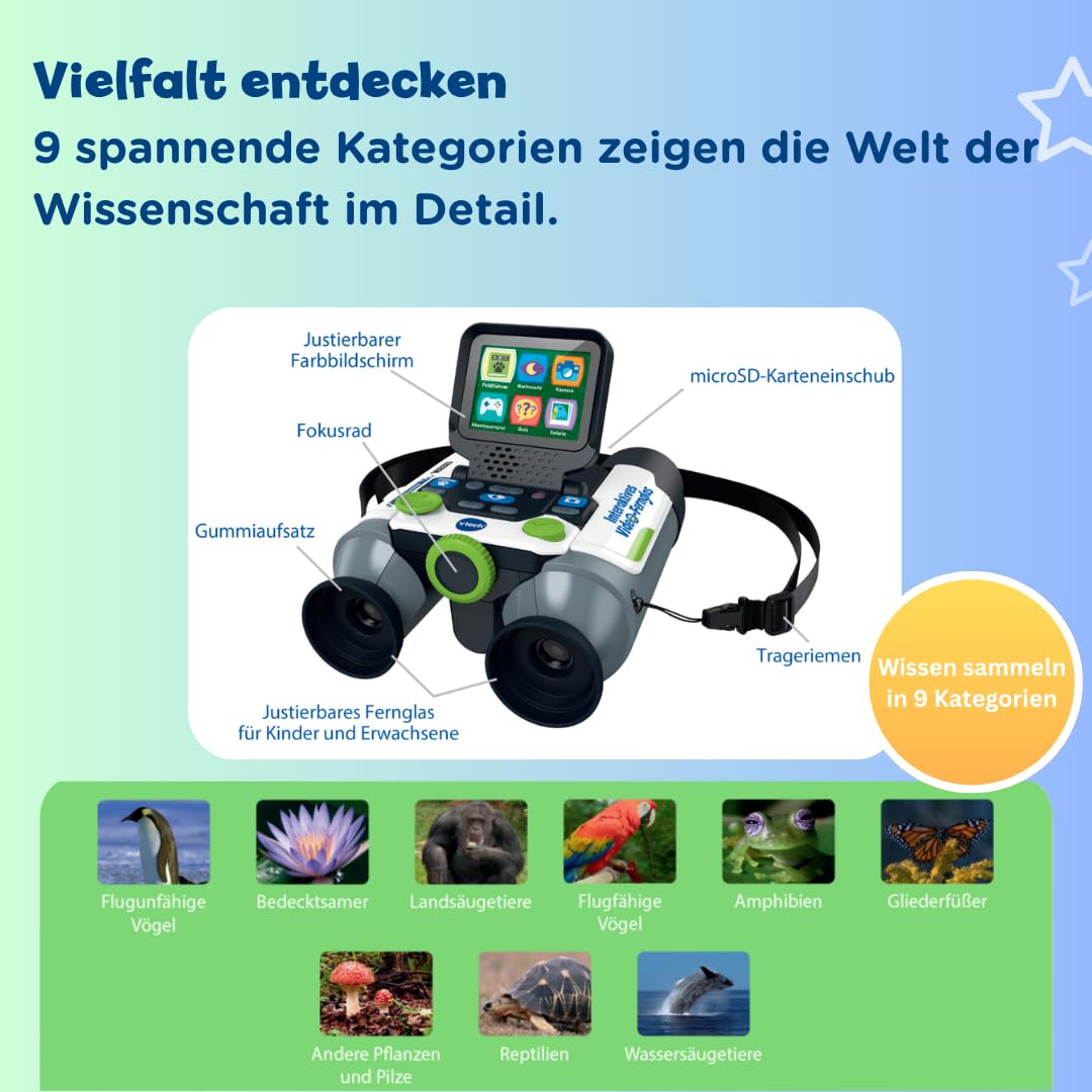 VTech Giocattoli 6 anni e + binocolo video interattivo con schermo