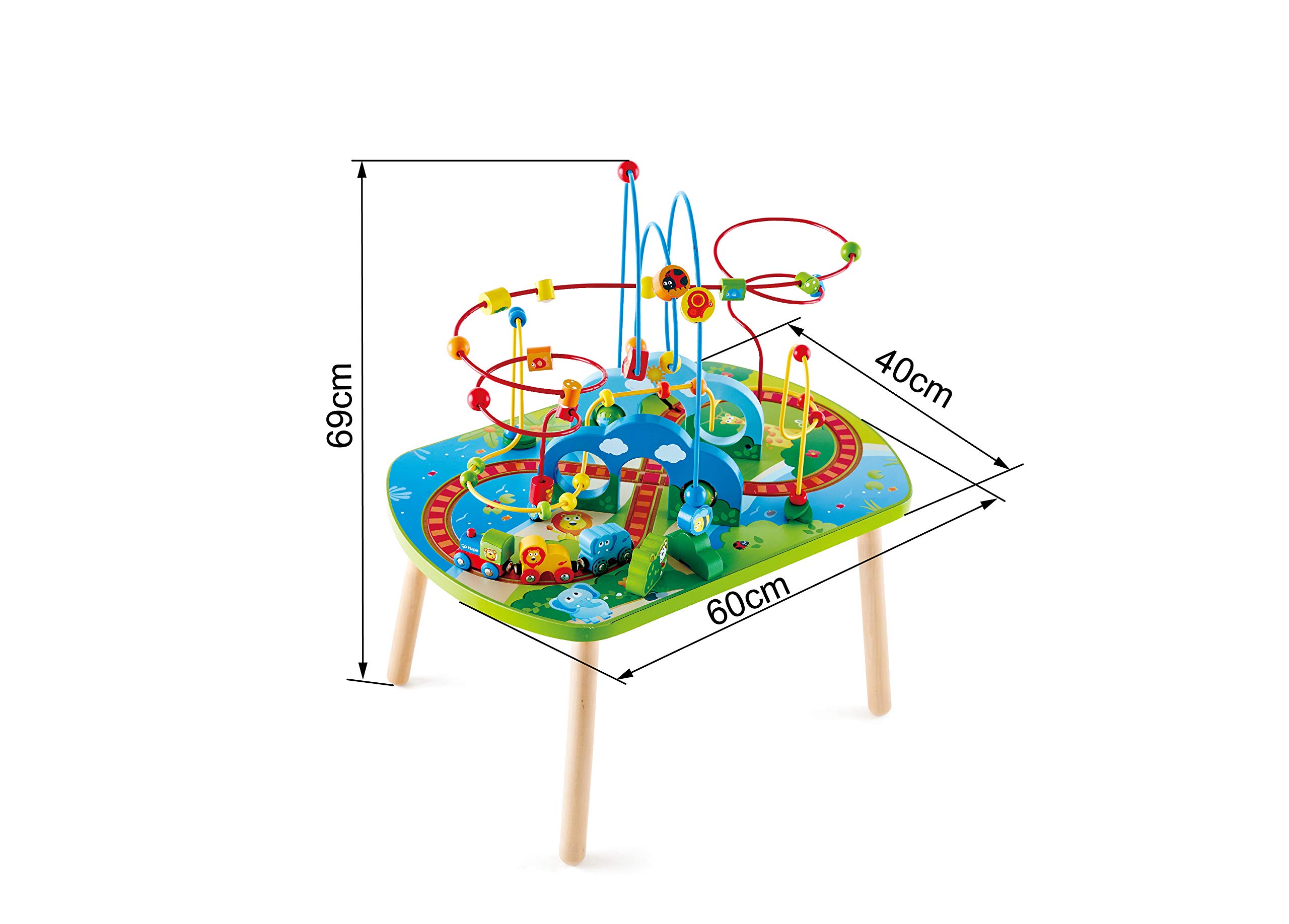 Hape Treno E3824 tavolo treno giungla multiattività in legno
