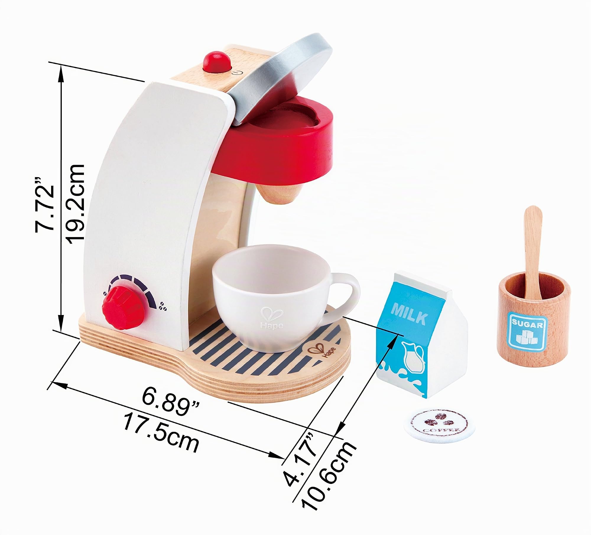 Hape Cucina e accessori Macchinetta del caffè giocattolo in legno dai 2 anni