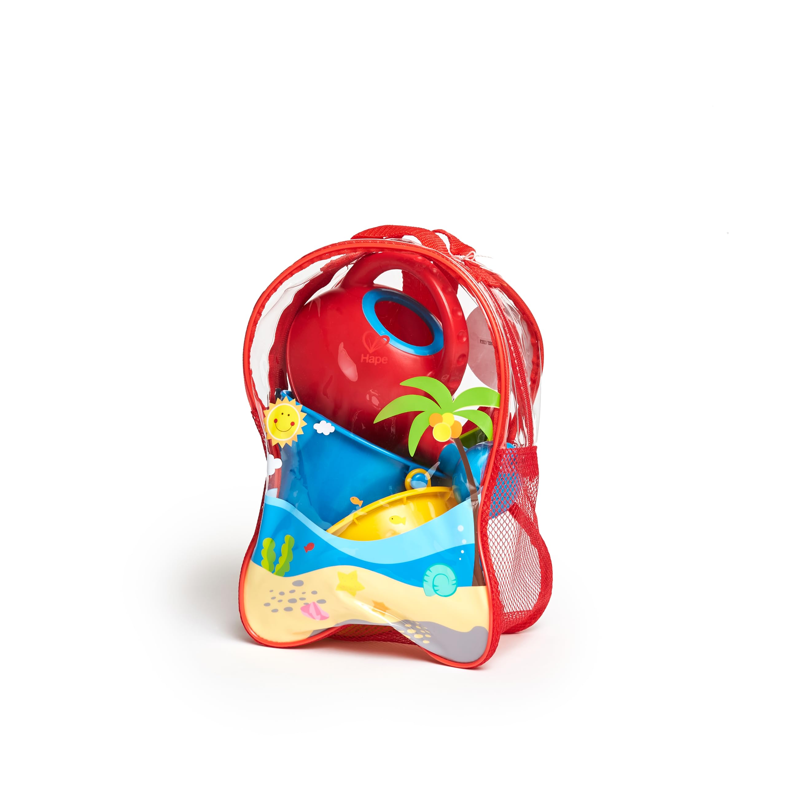 Hape Giochi da spiaggia Kit Zaino da Spiaggia 24M+ set giochi sabbia senza BPA