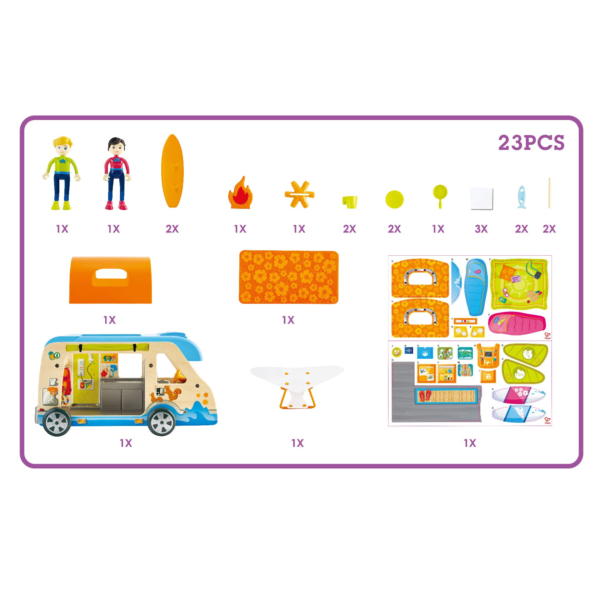 Hape Case delle bambole e accessori Camper Avventura trasformabile