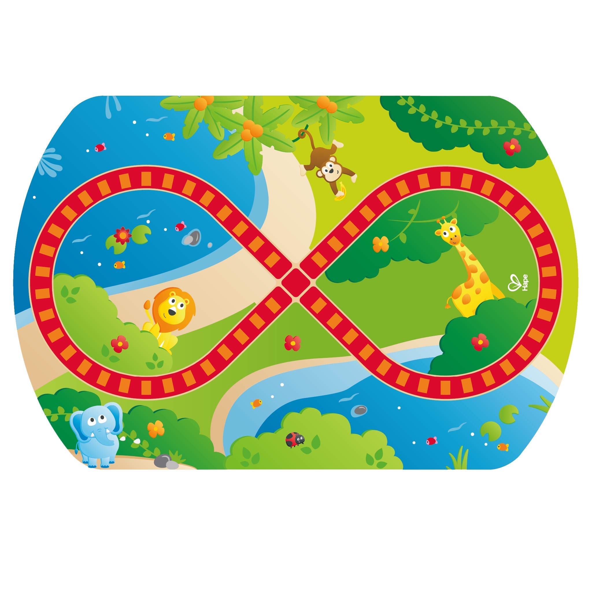 Hape Treno E3824 tavolo treno giungla multiattività in legno