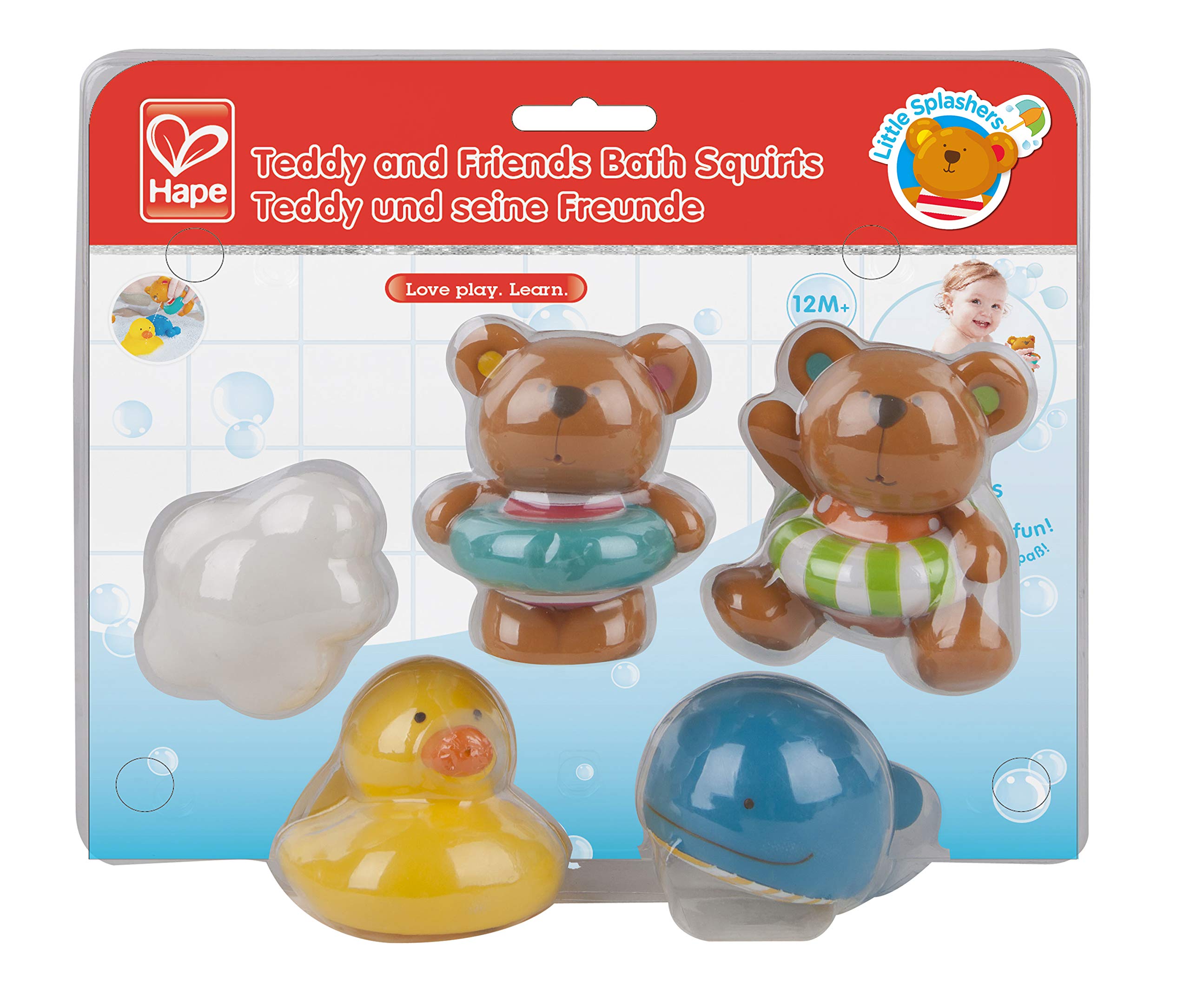 Hape Giochi da bagno Teddy e i suoi amici 5 pezzi senza BPA