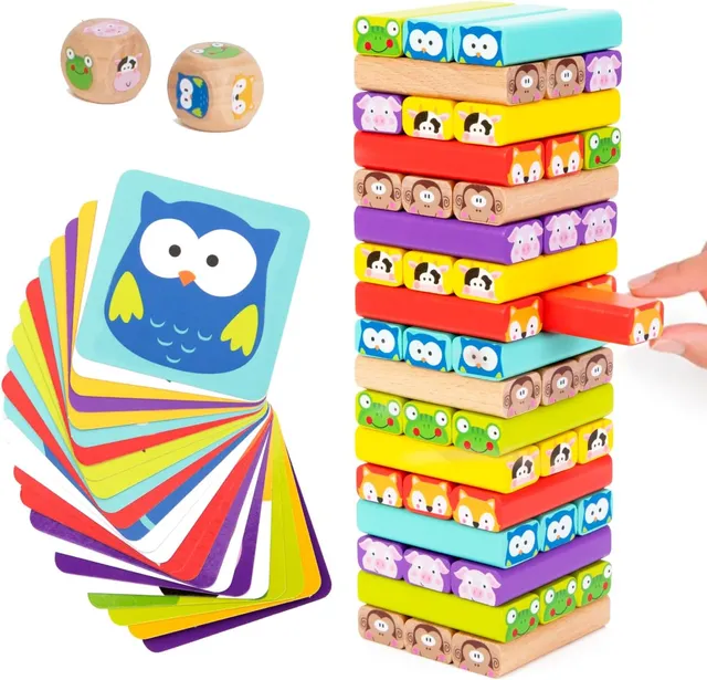 Nene Toys Building & Stacking Animal Stacking Game gioco di equilibrio in legno