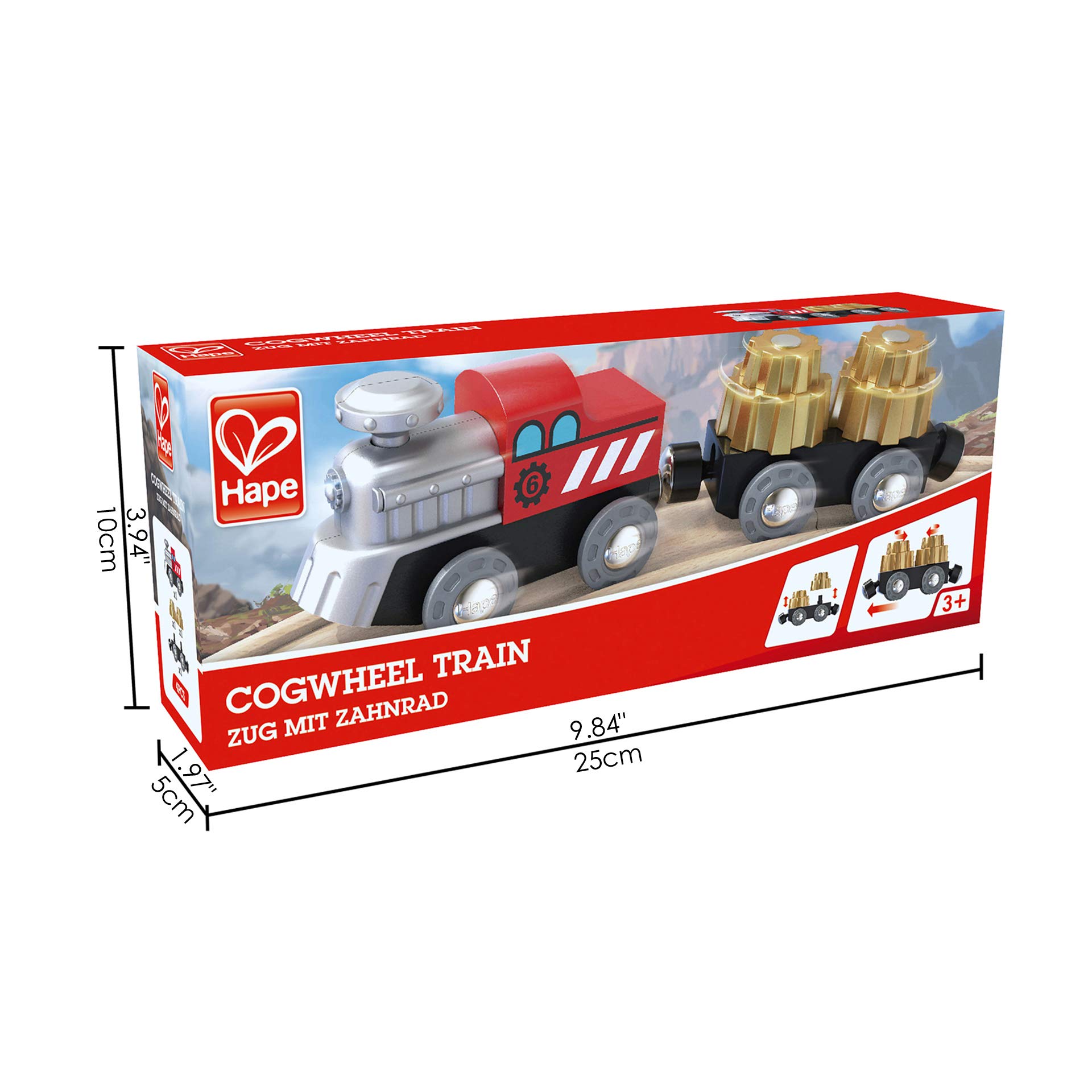 Hape Treno E3751 locomotiva con ingranaggi per binari in legno